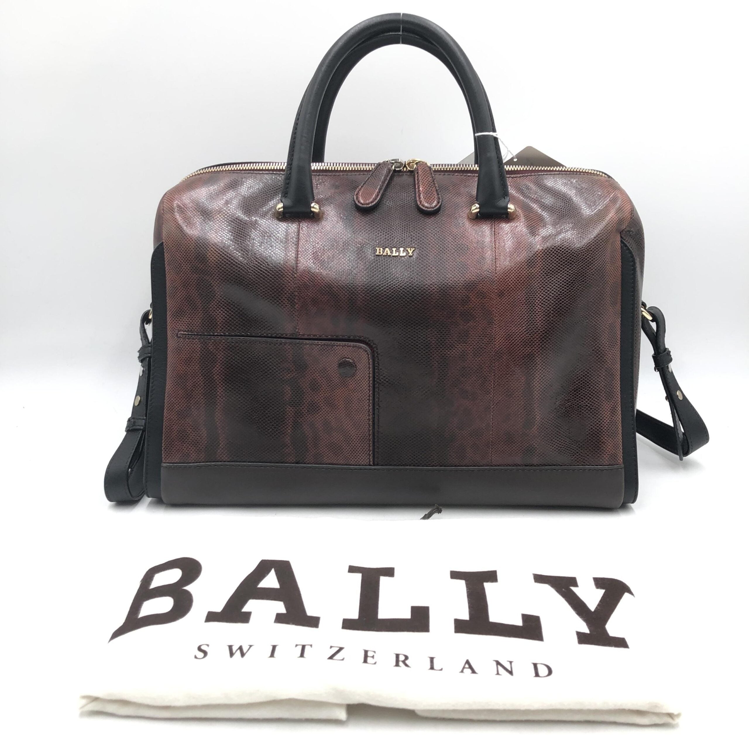 Bally Python Pattern 2WAY Boston Bag