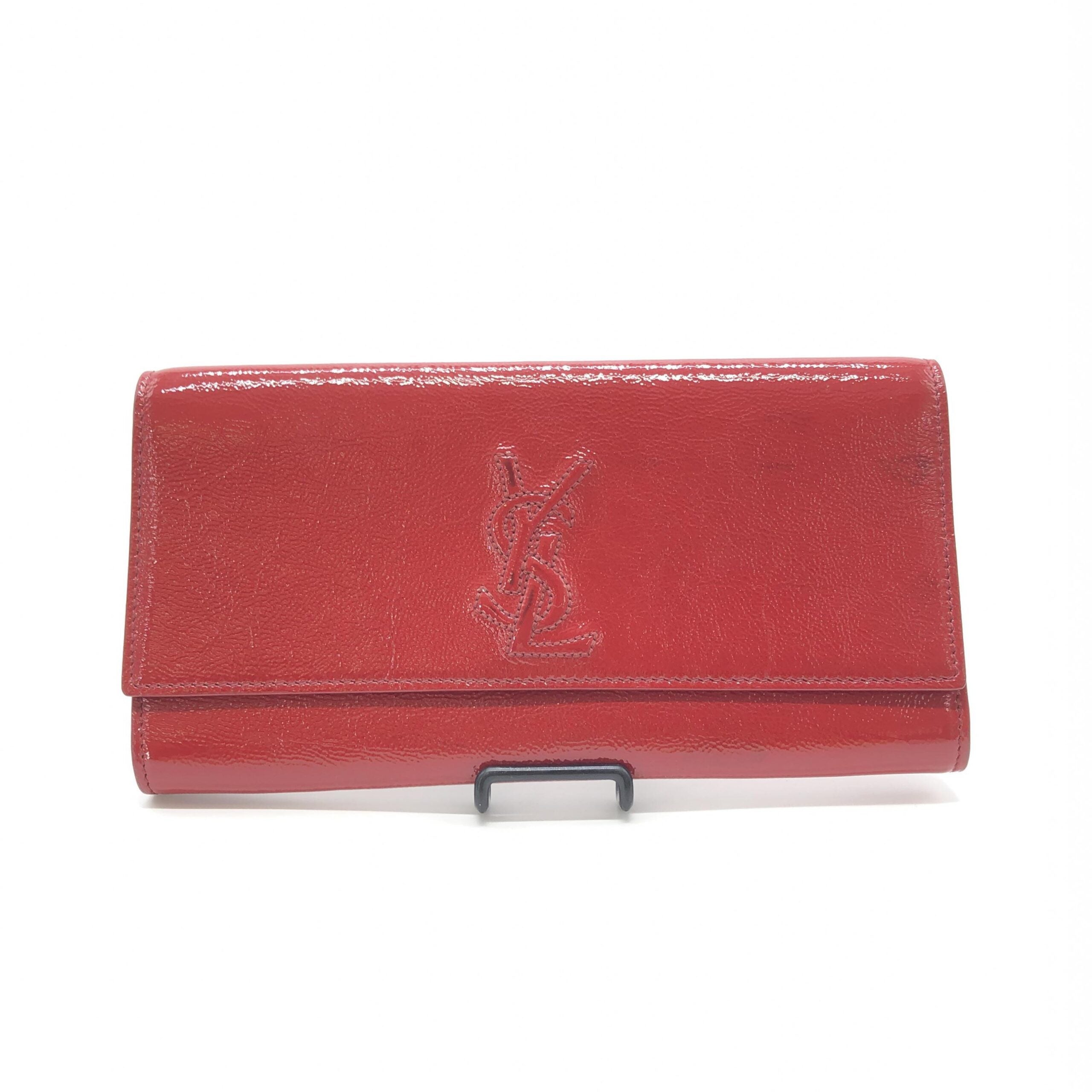 Saint Laurent Red Patent Leather Clutch Bag