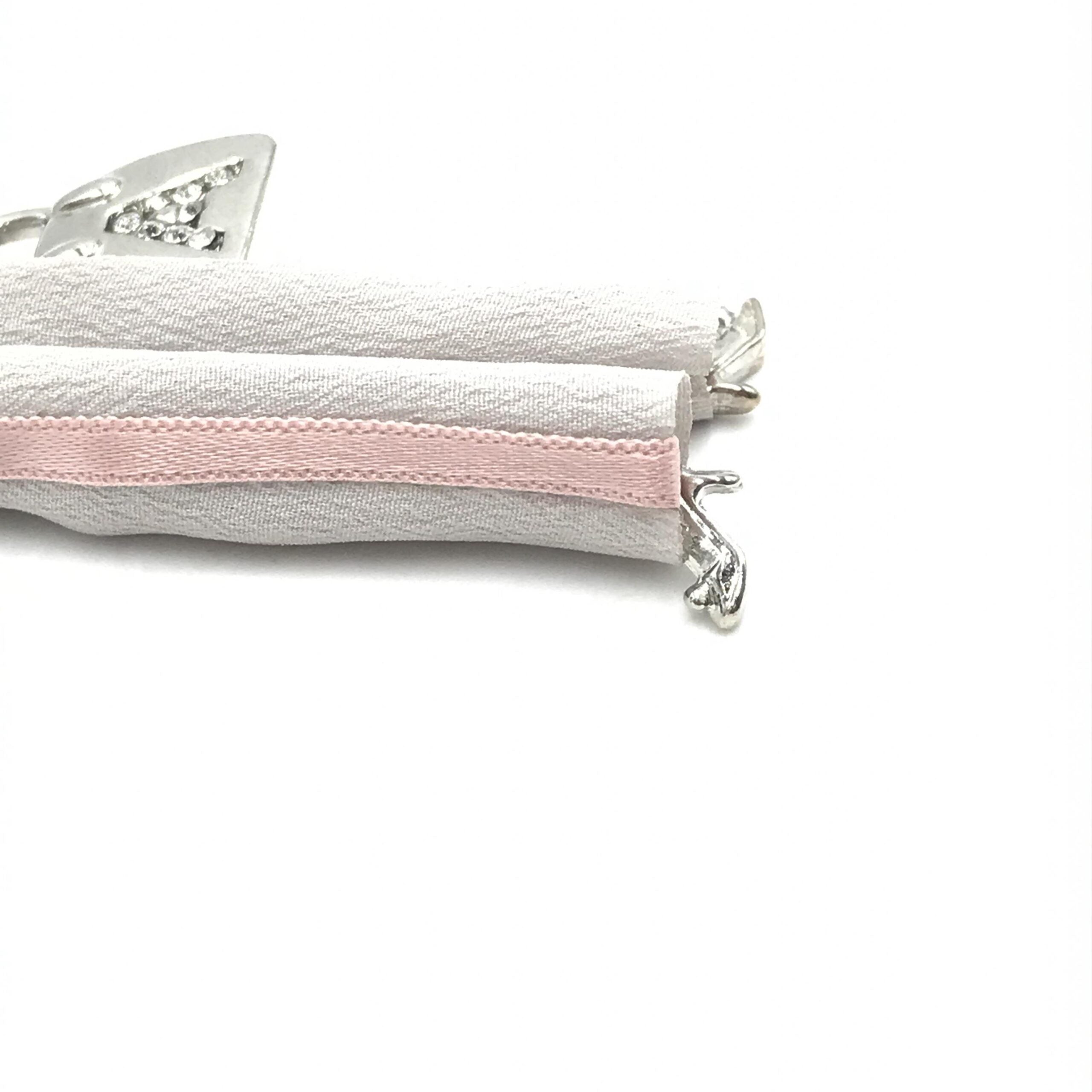 Anteprima Silver Chain With Pink Ribbon Detail