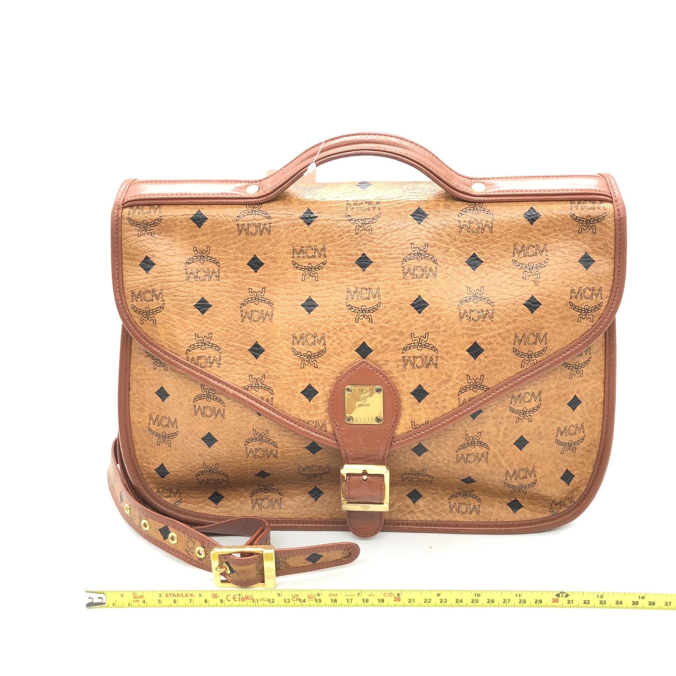 MCM Vesutos Leather Messenger Bag