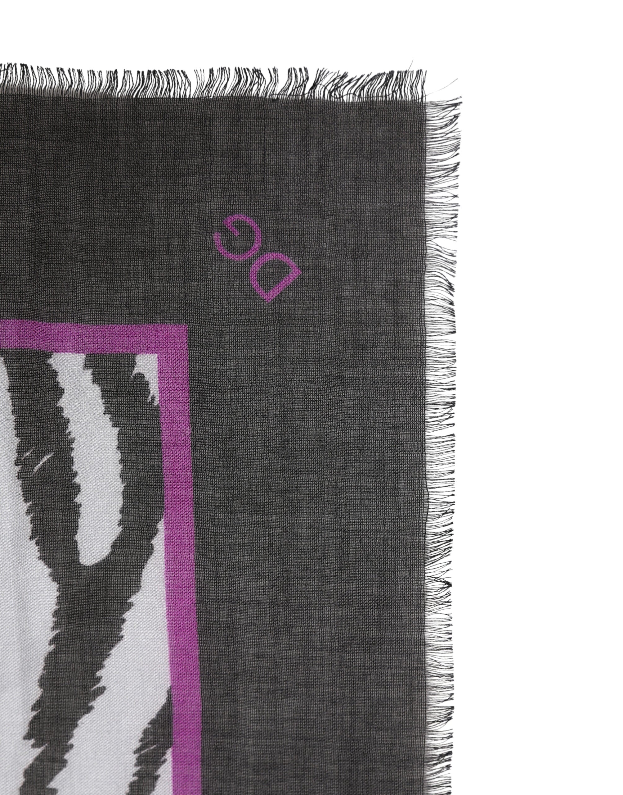 Dolce & Gabbana White Black Zebra Pattern Shawl 255cm x 132cm Men Scarf