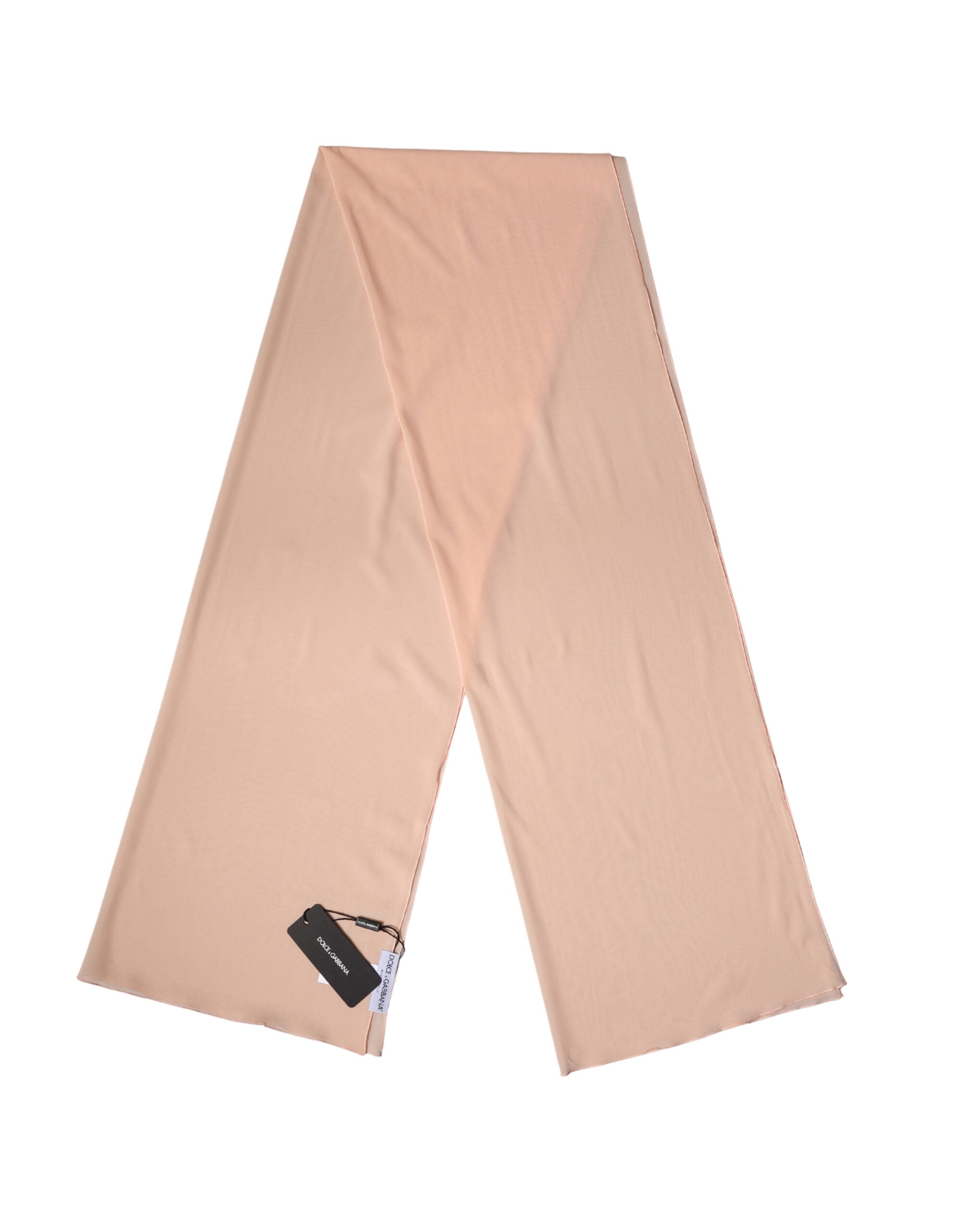 Dolce & Gabbana Peach Silk Neck Wrap Shawl Women Stole 200cm x 64cm  Scarf