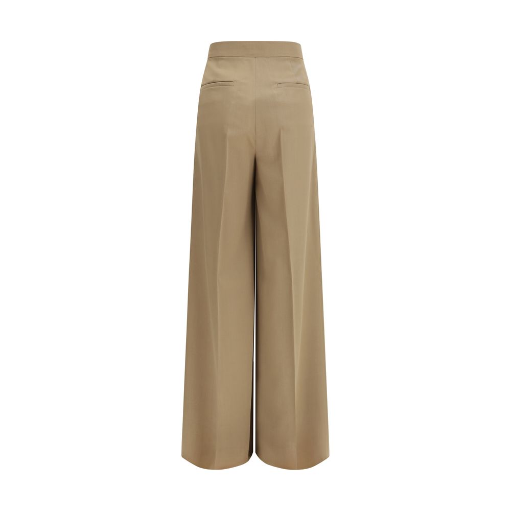 Max Mara Beige Fleece Wool Casual Pants