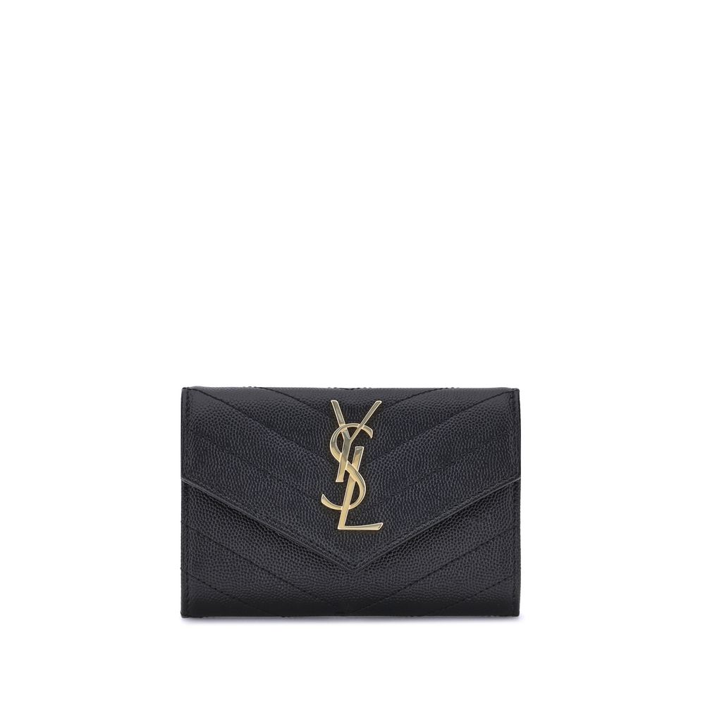 Saint Laurent Black Calf Leather Bos Taurus Wallet