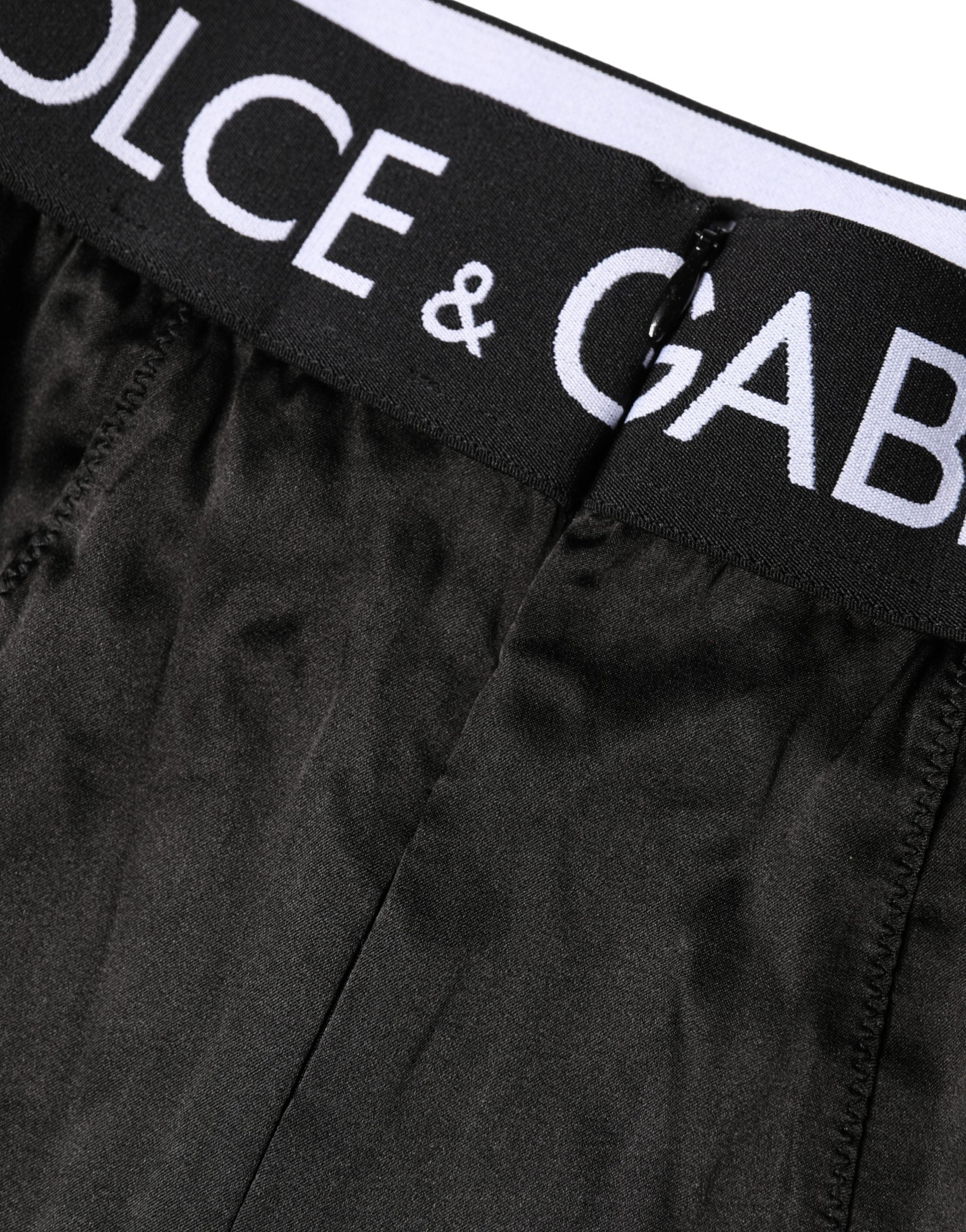 Dolce & Gabbana Black Logo Girdle High Waist Panty  Underwear