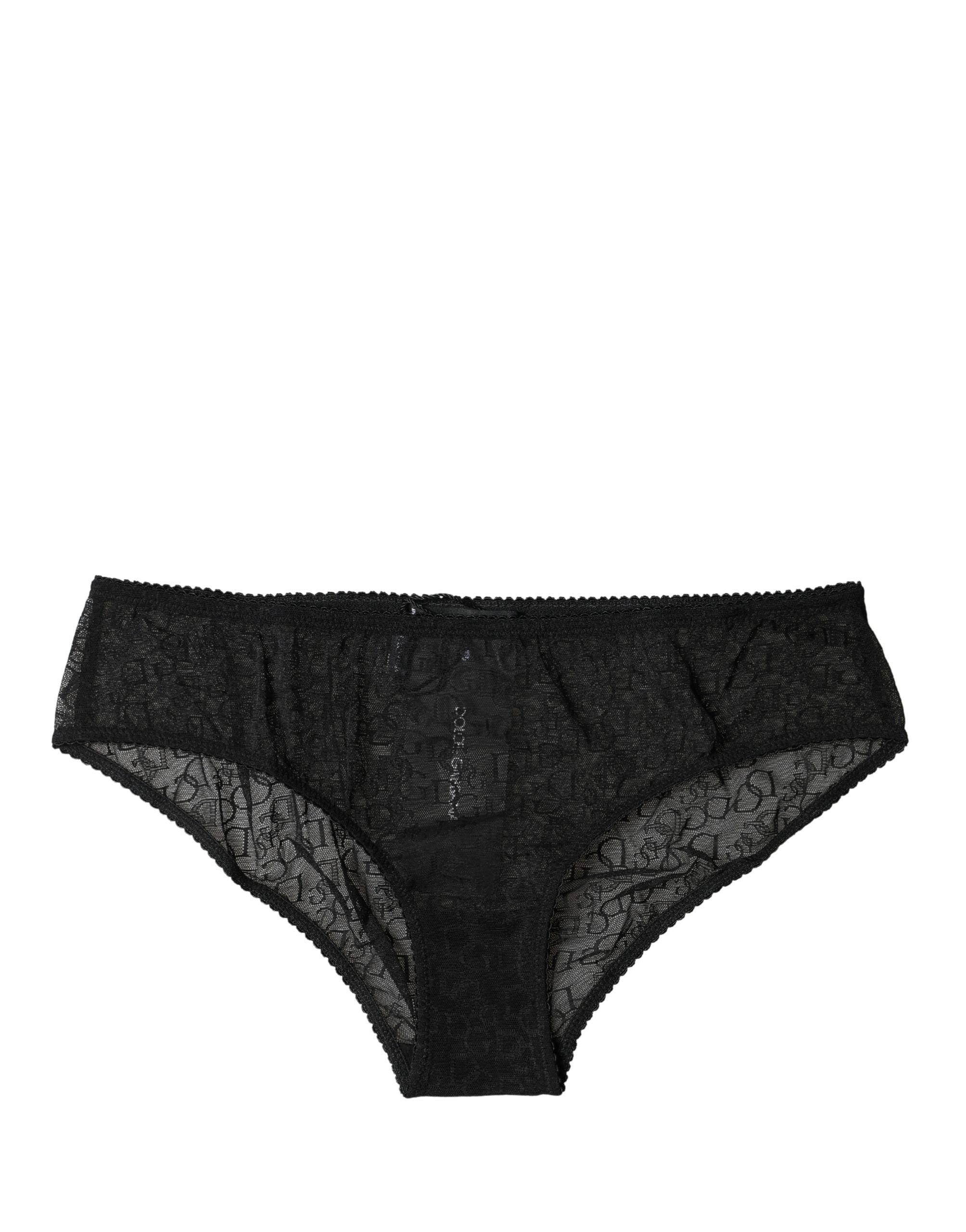 Dolce & Gabbana Black Nylon Stretch Mid Waist Brief Underwear