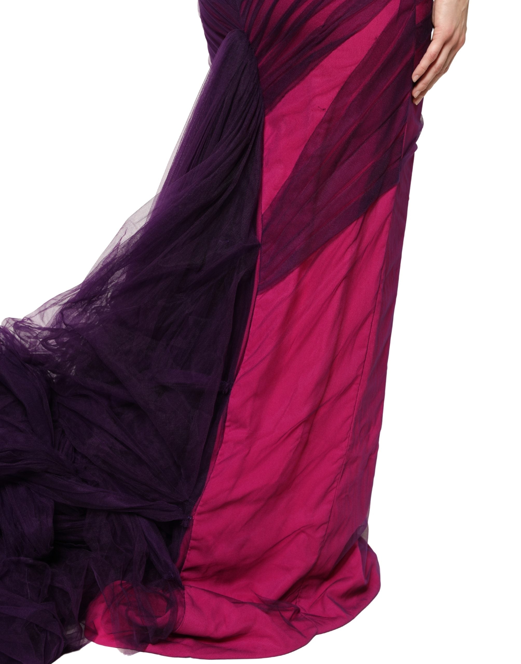 Dolce & Gabbana Pink Black Strapless Sheath Mermaid  Dress