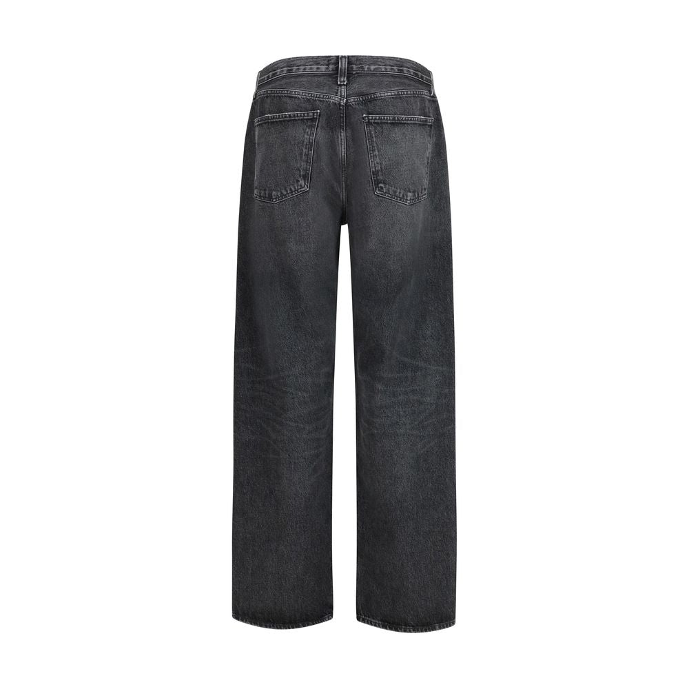 Agolde Black Cotton Straight-Leg Jeans
