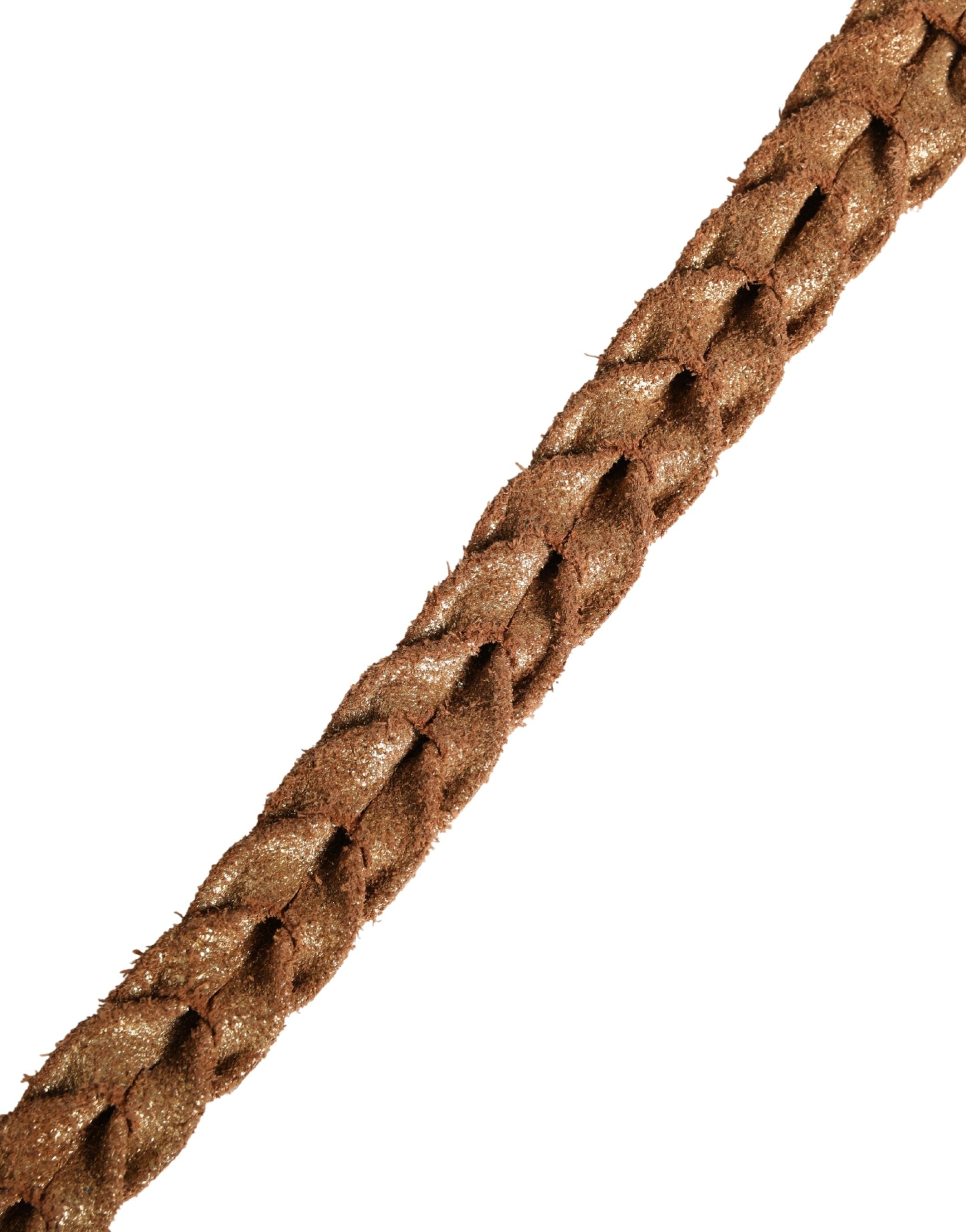 Ermanno Scervino Brown Leather Braided Metal Buckle Belt