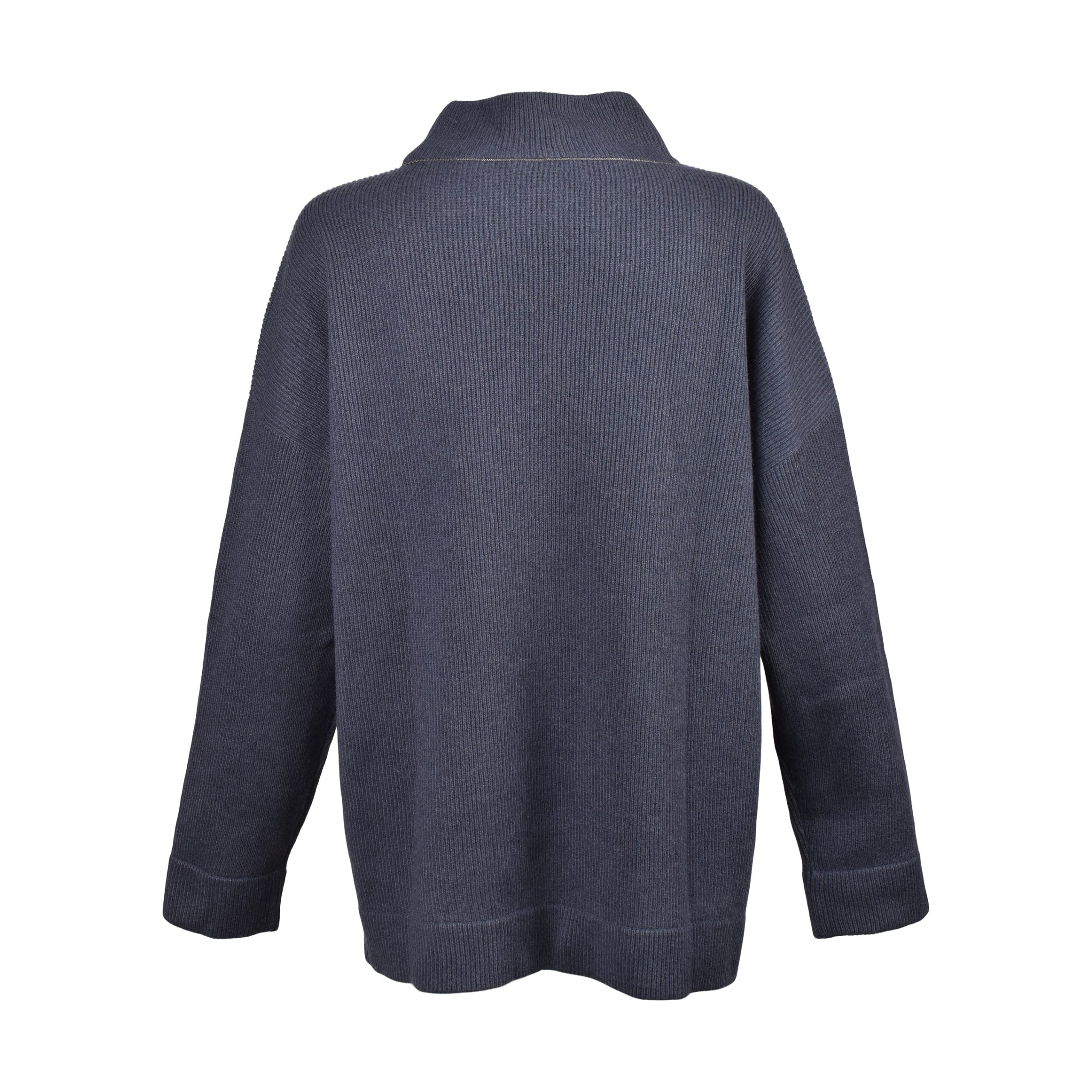 Brunello Cucinelli Blue Cashmere Sweater