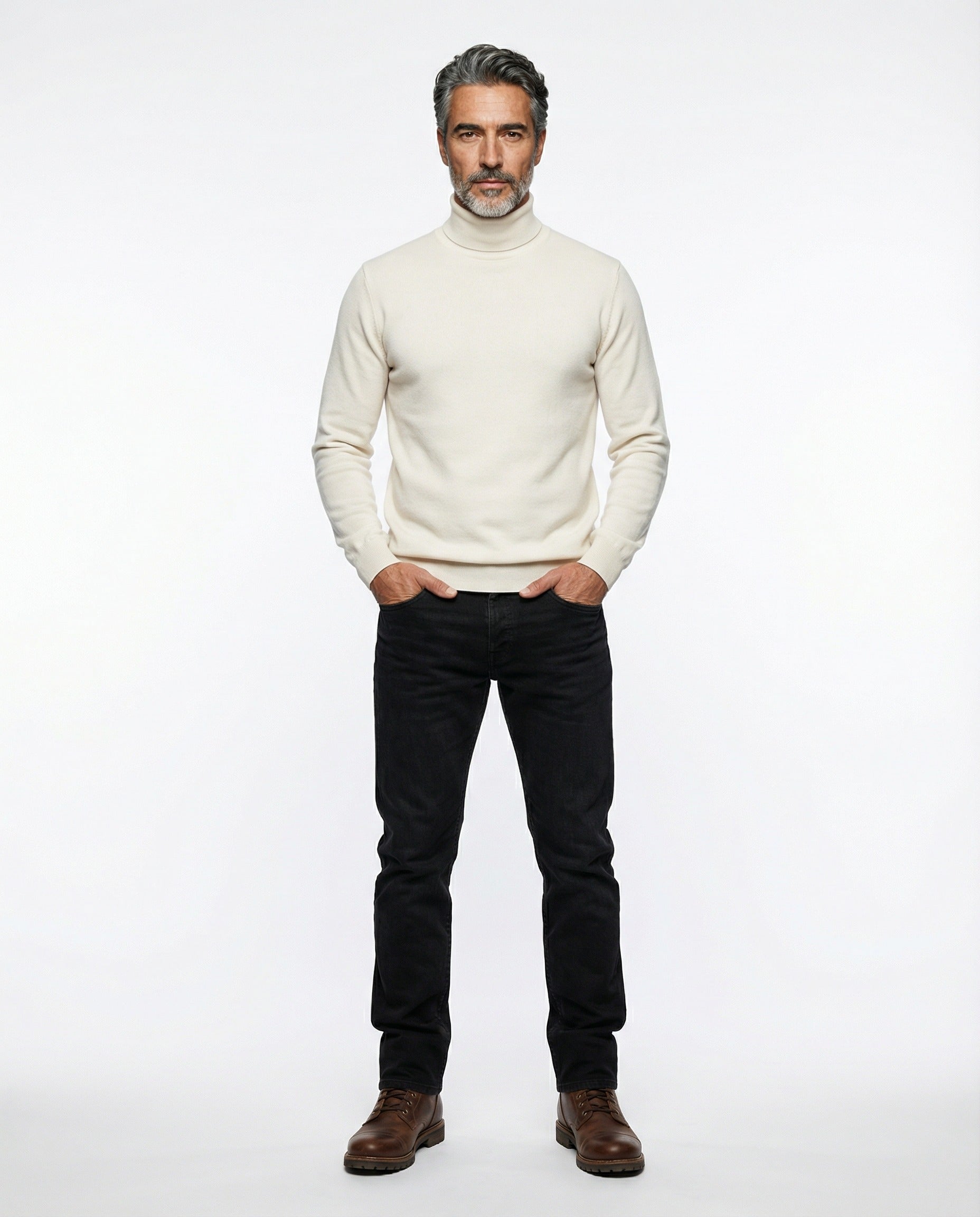 Brunello Cucinelli White Cashmere Turtleneck