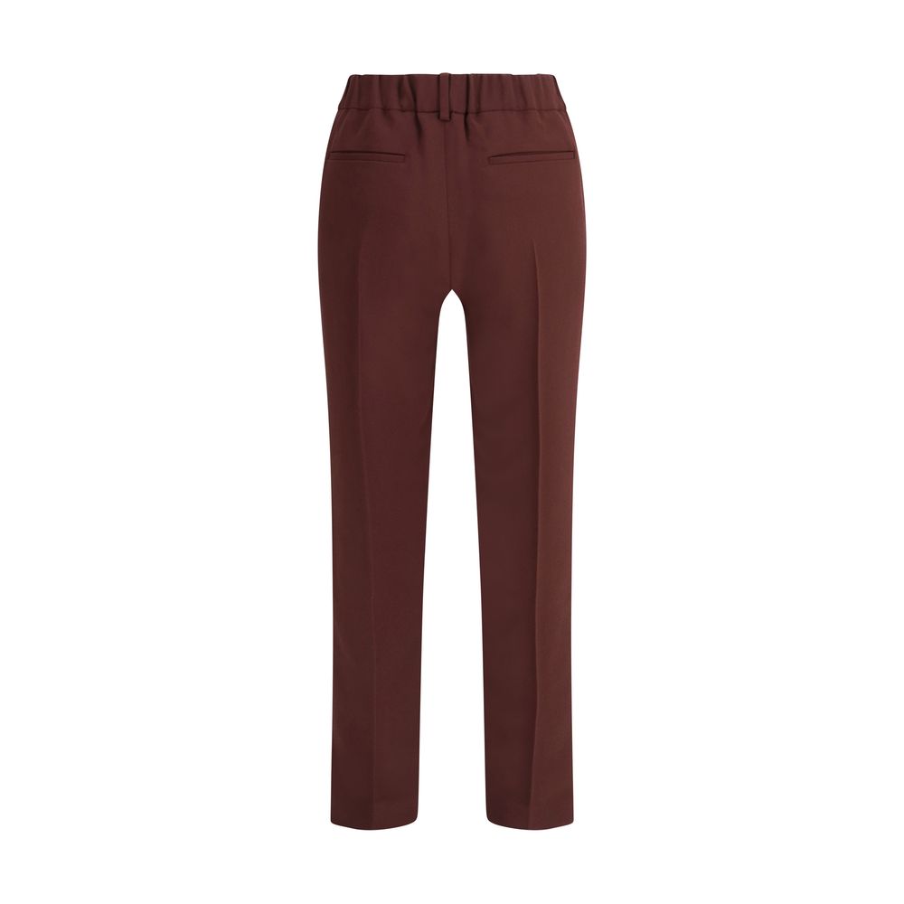 Brunello Cucinelli Bordeaux Acetate Casual Pants