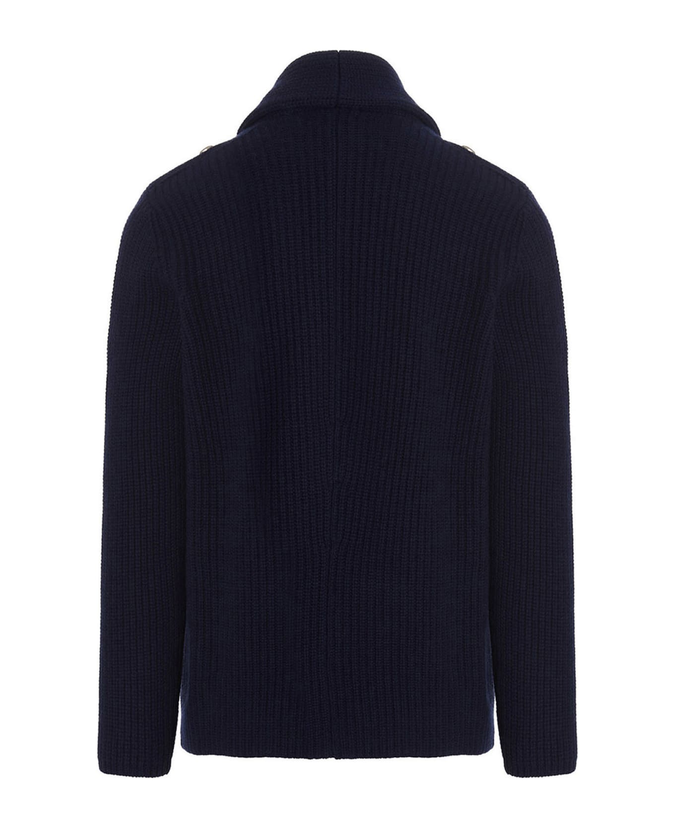Brunello Cucinelli Navy Blue Wool Sweater