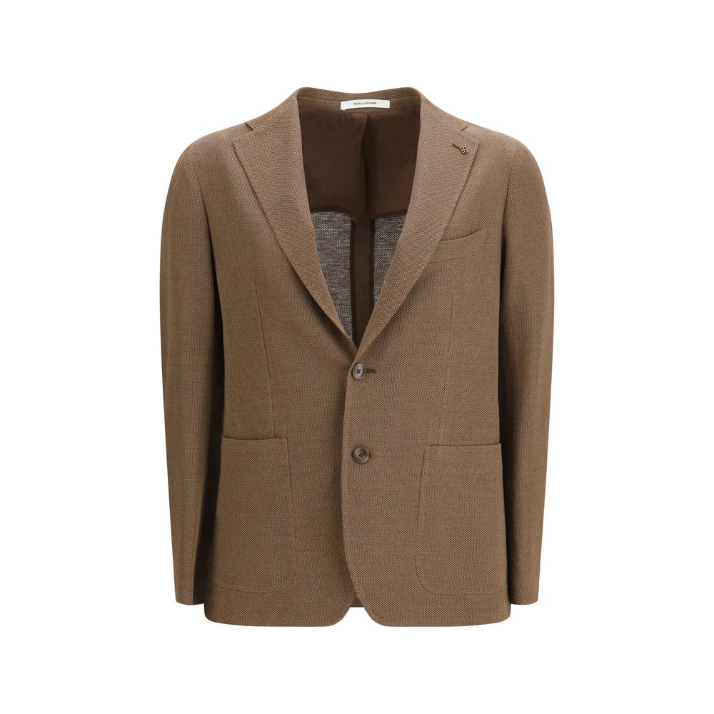 Tagliatore Brown Linen Blazer