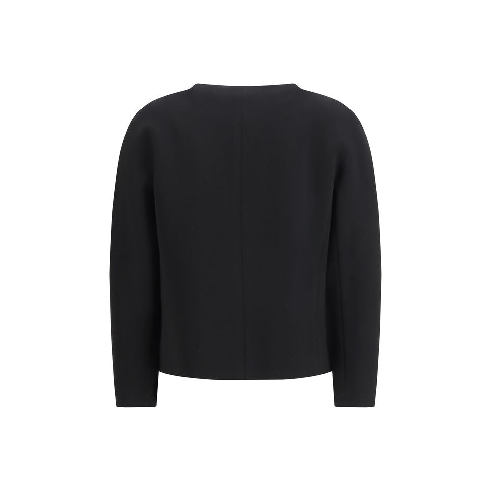 Max Mara Black Triacetate Full-Length Jacket