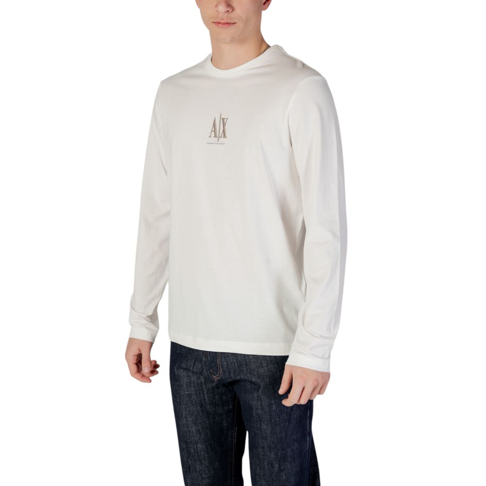 Armani Exchange Cream Cotton Long Sleeve T-Shirt