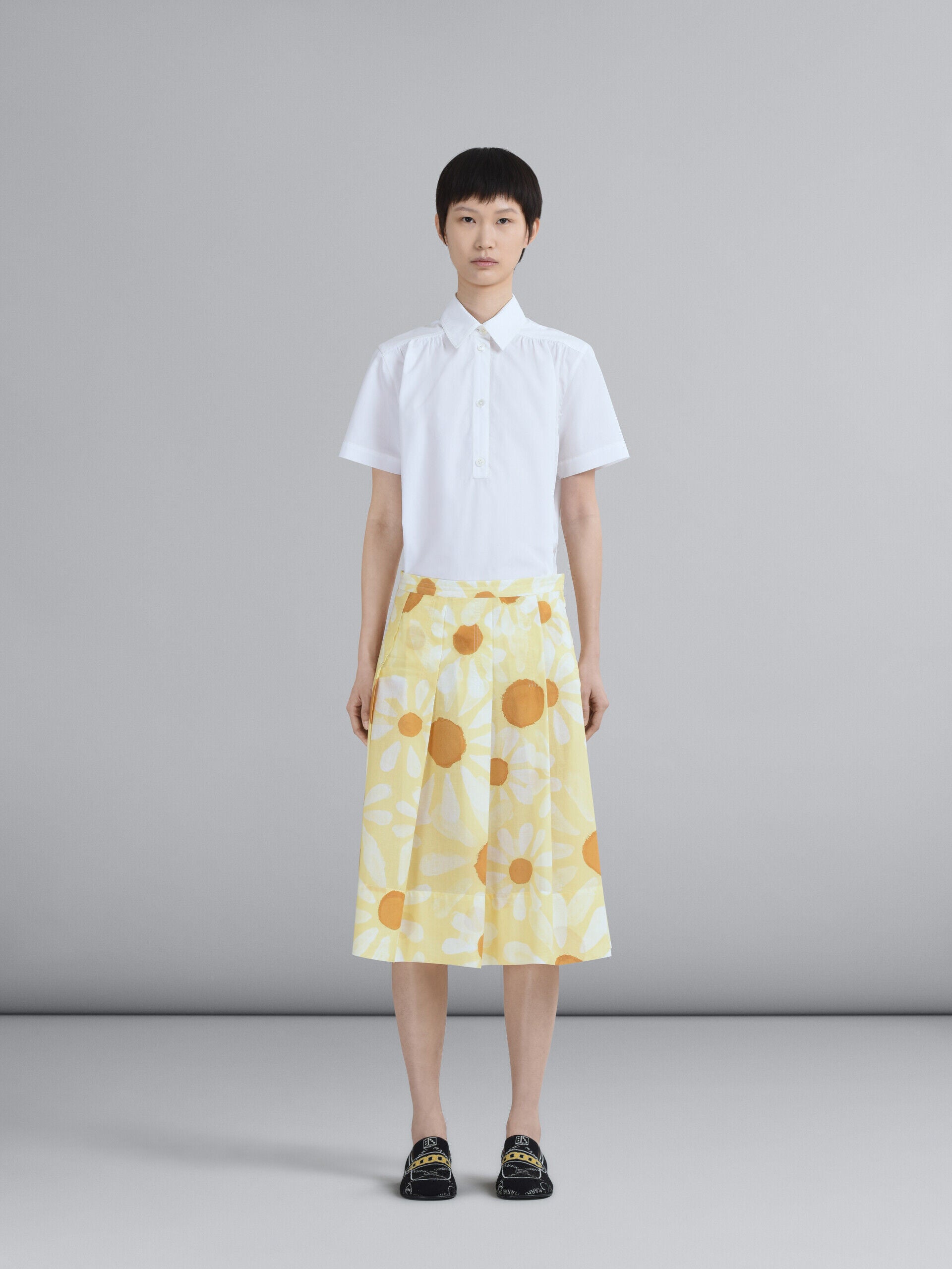 Marni Yellow Fibres Midi Skirt
