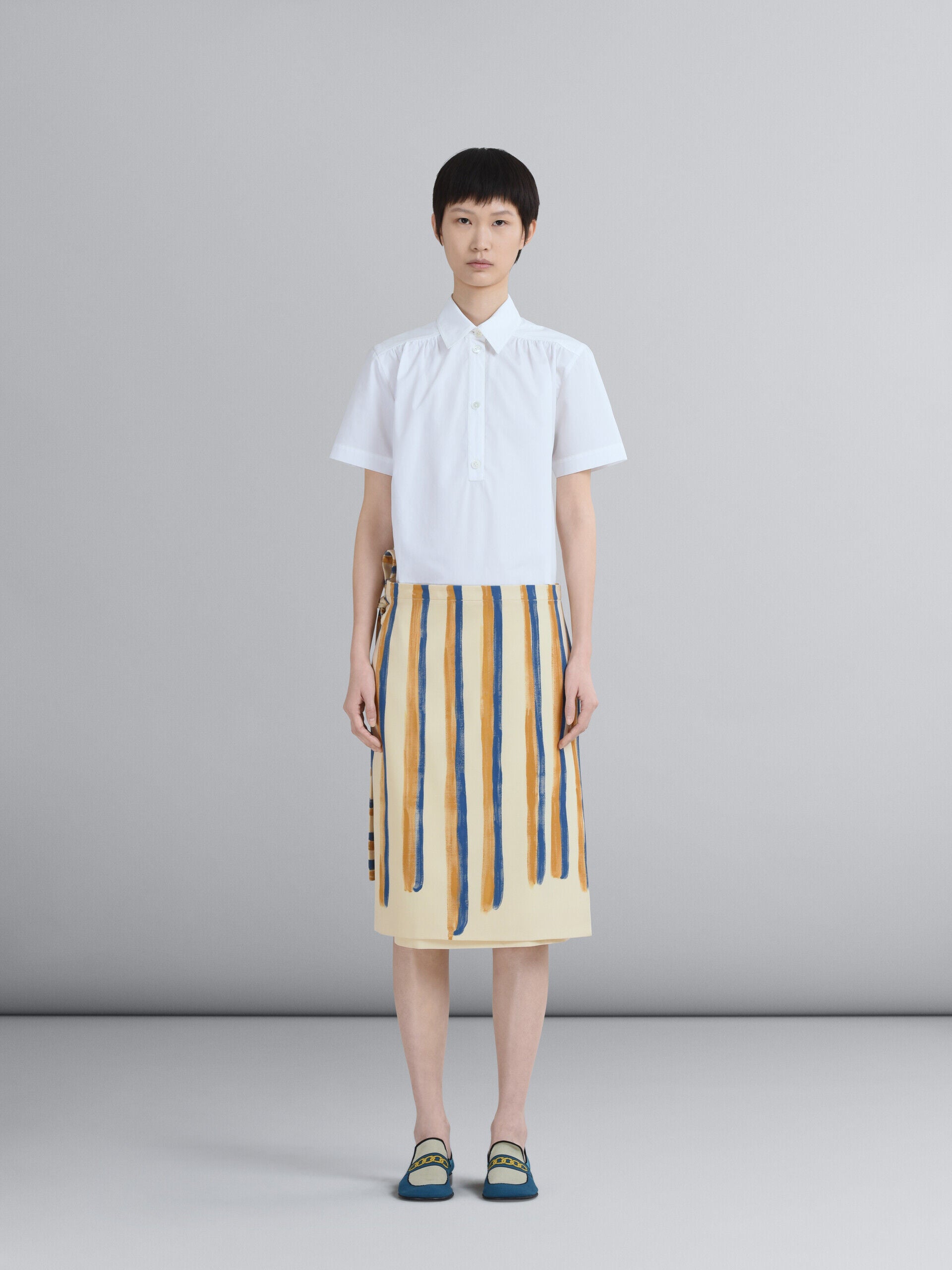 Marni White Fibres Long Skirt