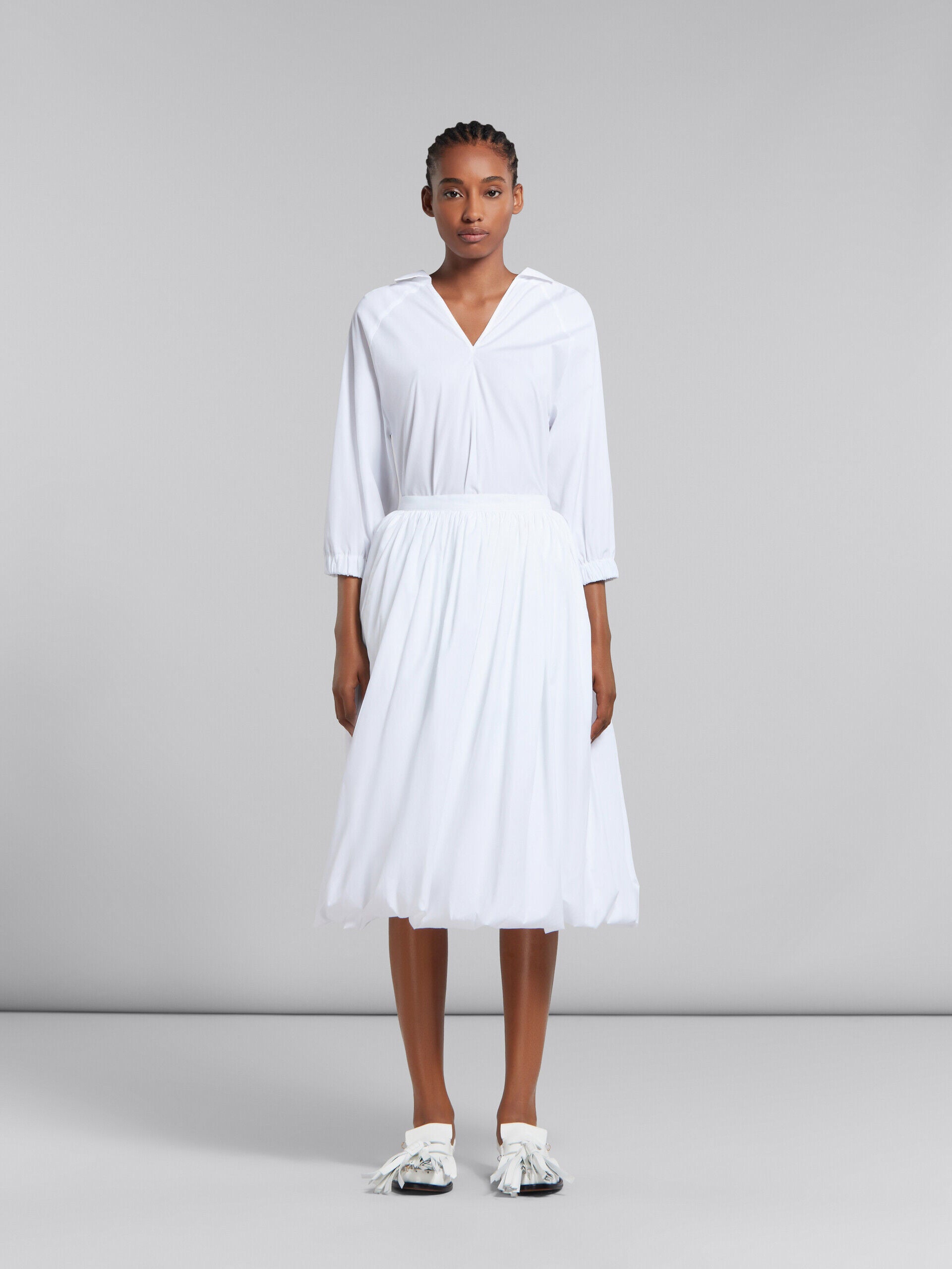 Marni White Fibres Midi Skirt