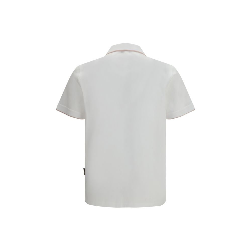 MooRER White Cotton Polo Shirt