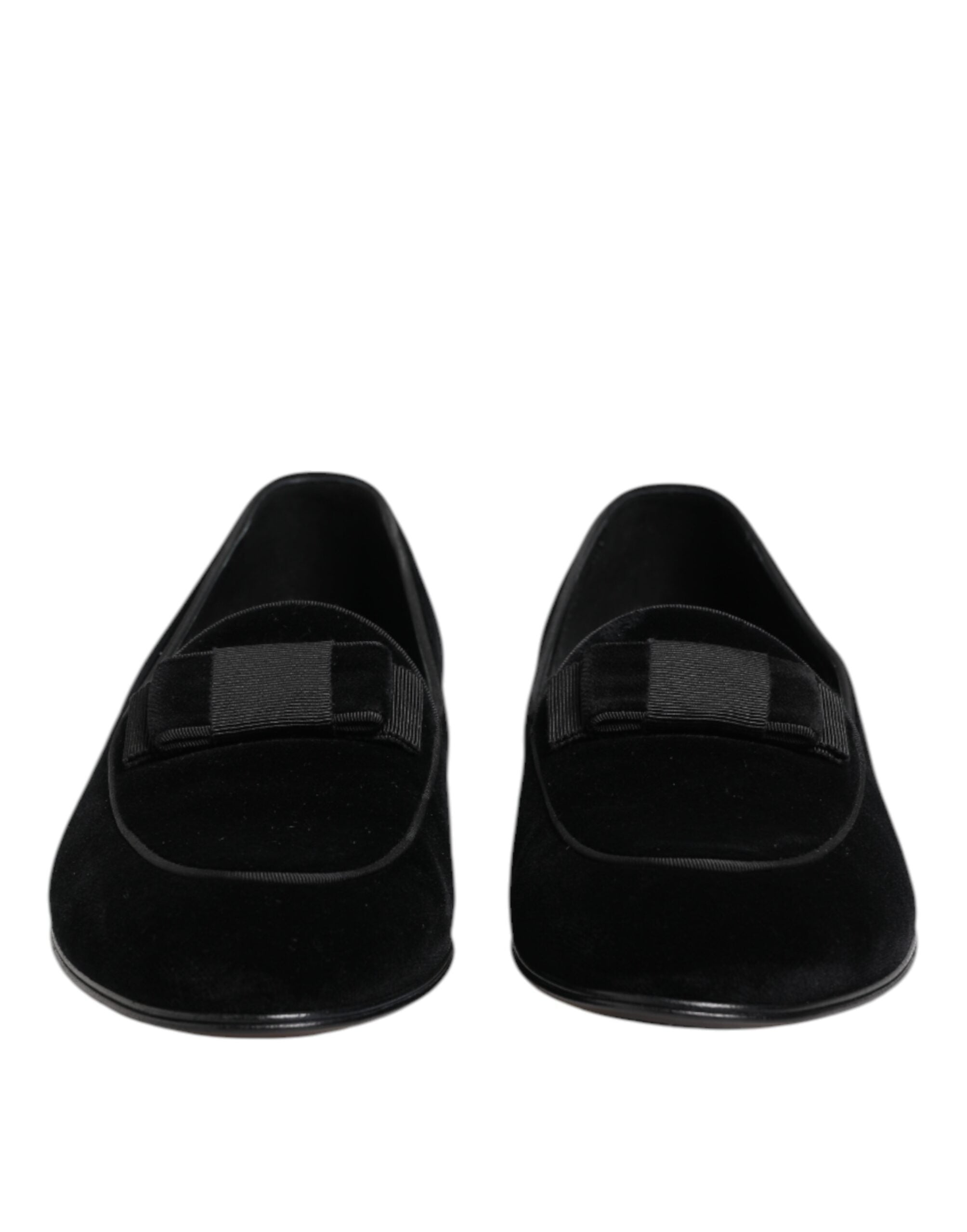 Dolce & Gabbana Black Cotton Slip-On Loafers
