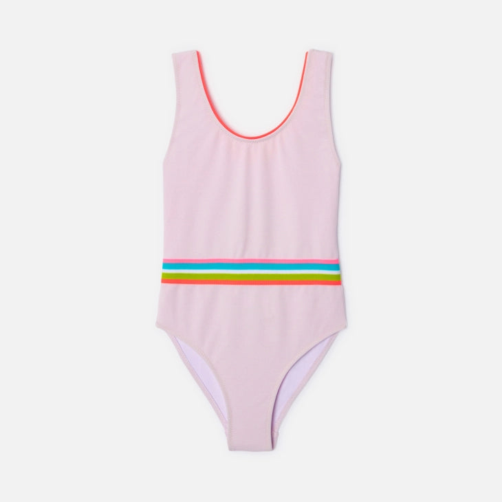 Jacadi Girls Elastic Waist Swimsuit - Rose/Multico