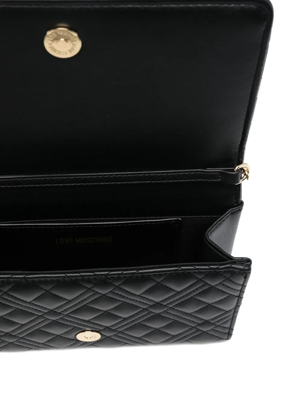 Love Moschino Quilted Wallet-on-Chain - Black