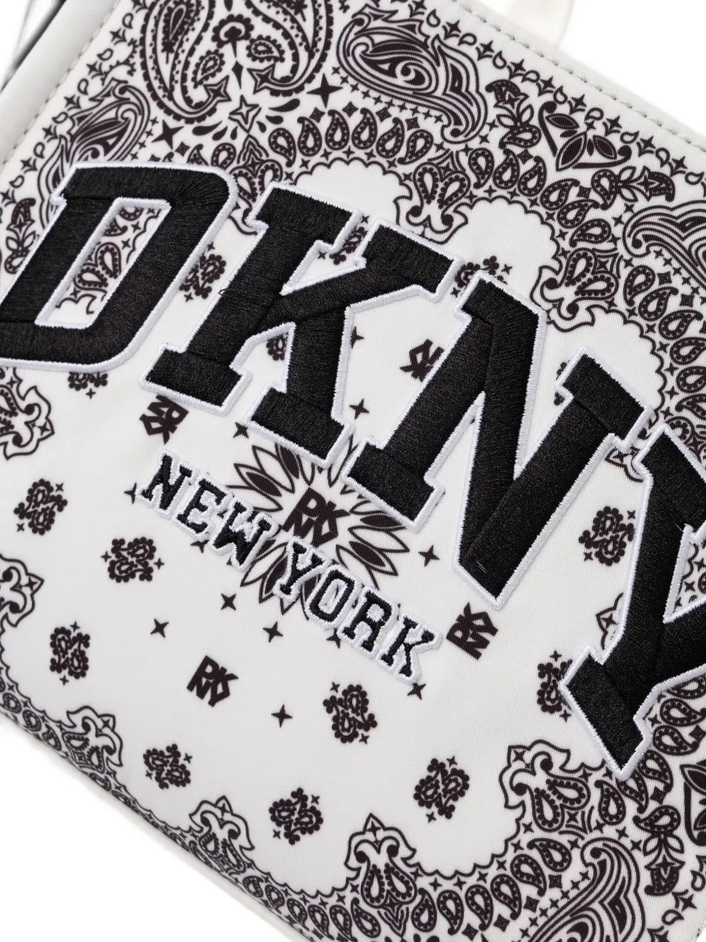 DKNY Bandana Print Small Tote Bag – White/Black