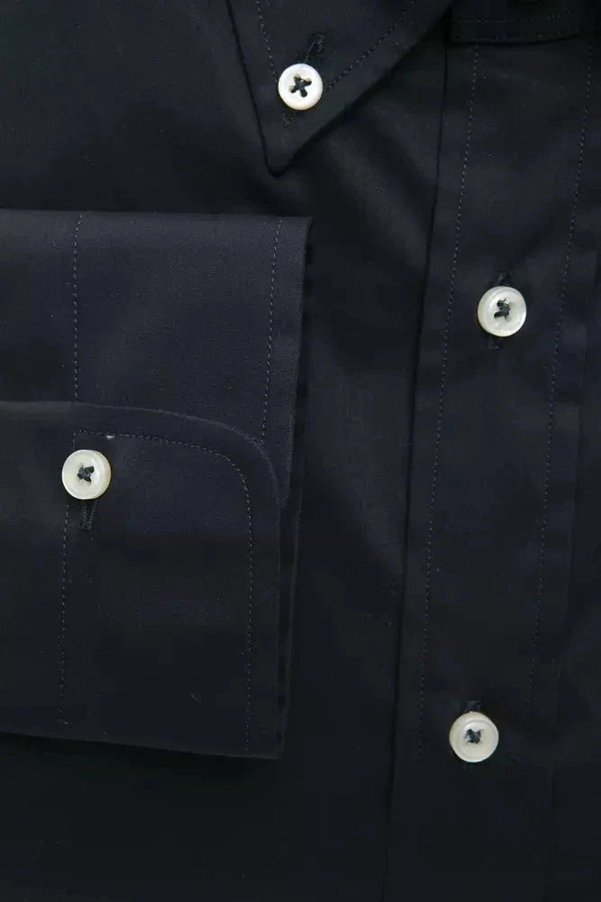 Robert Friedman Camicia button do Black Cotton Men Shirt