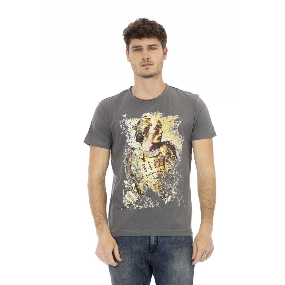 Trussardi Action Gray Cotton Men Short Sleeve T-Shirt