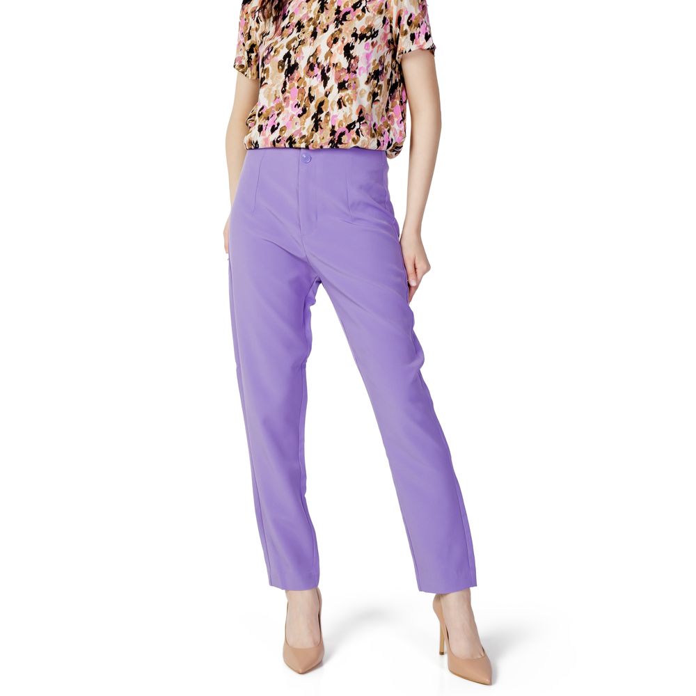 Only Purple Polyester Casual Pants