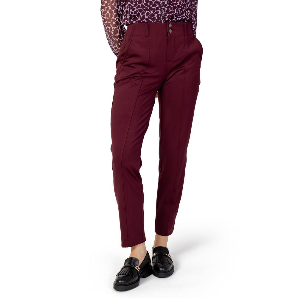 Street One Bordeaux Polyester Chino Pants