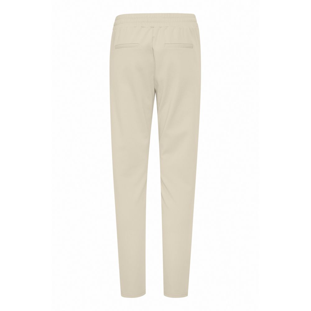 ICHI Beige Polyester Casual Pants