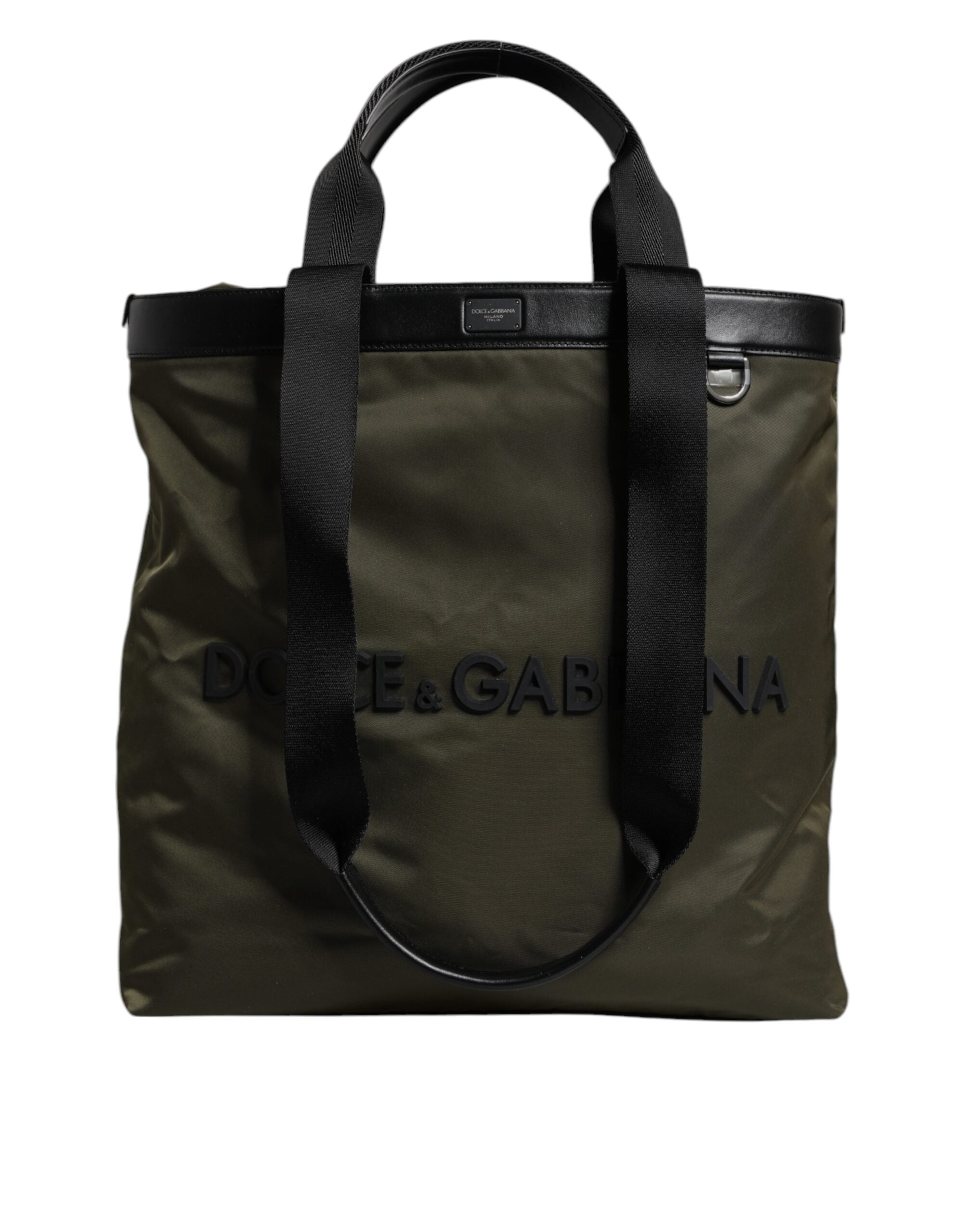 Dolce & Gabbana Military Green Nylon Shoulder Strap Tote Bag