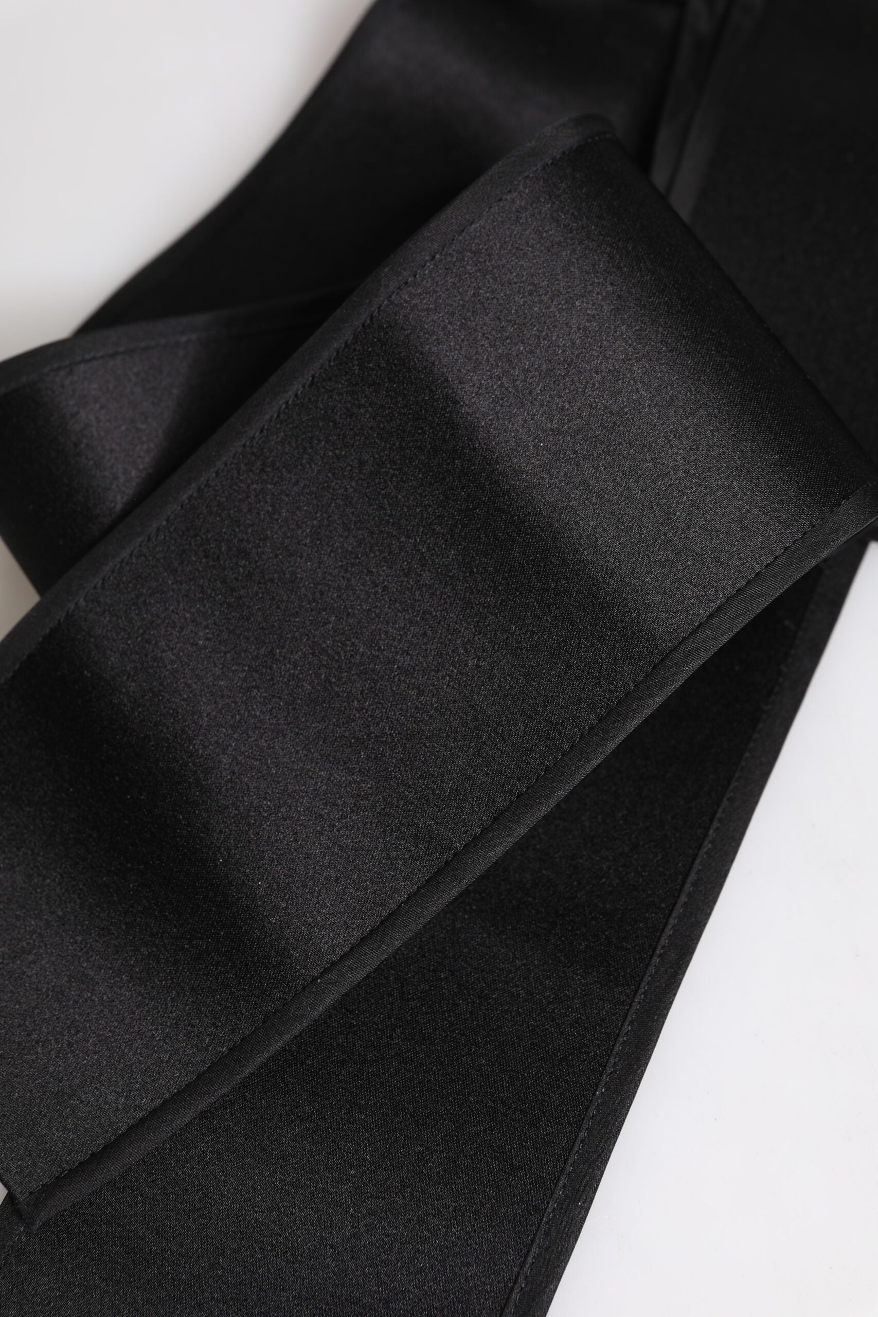 Dolce & Gabbana Black Satin Wide Waist Belt