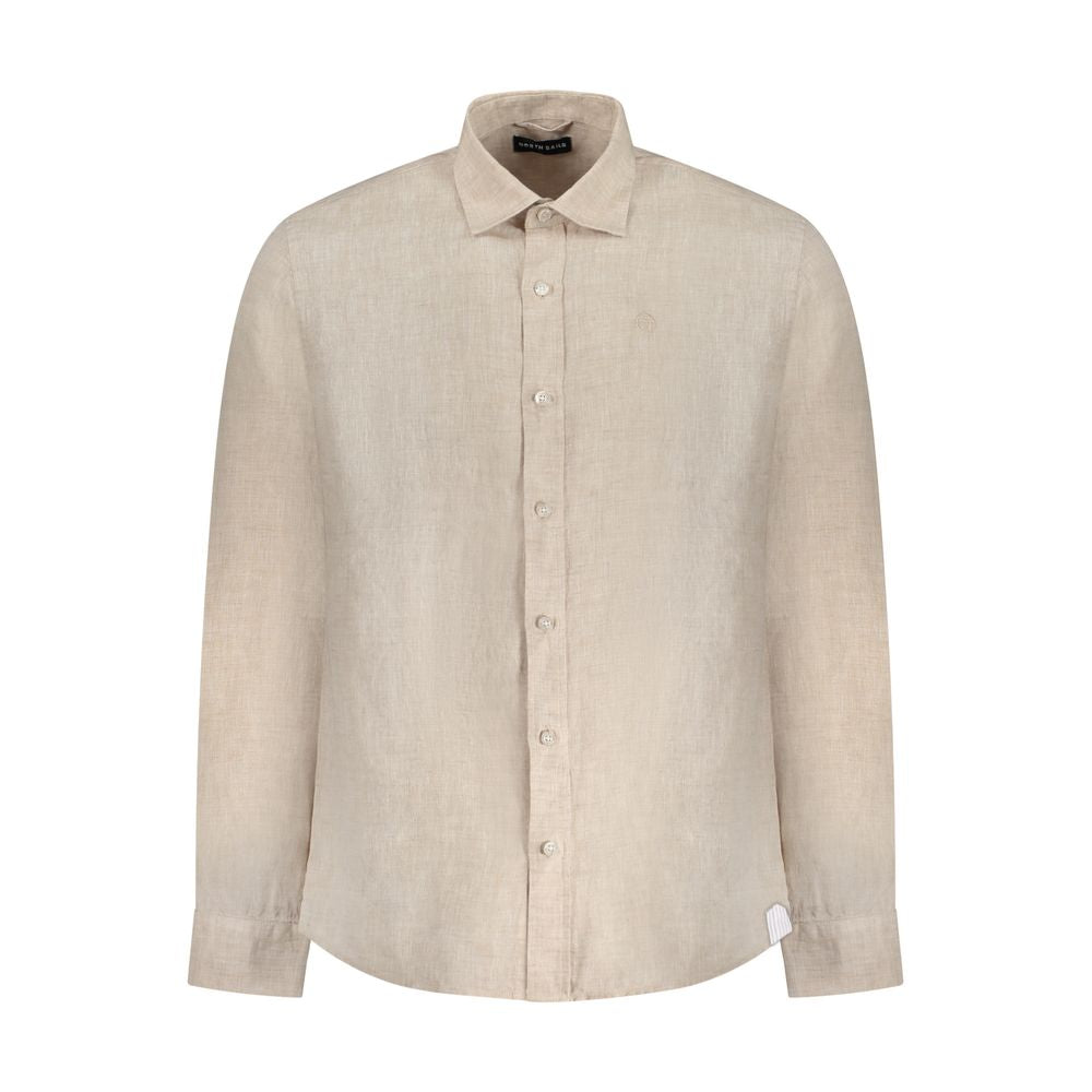 North Sails Beige Linen Men Shirt