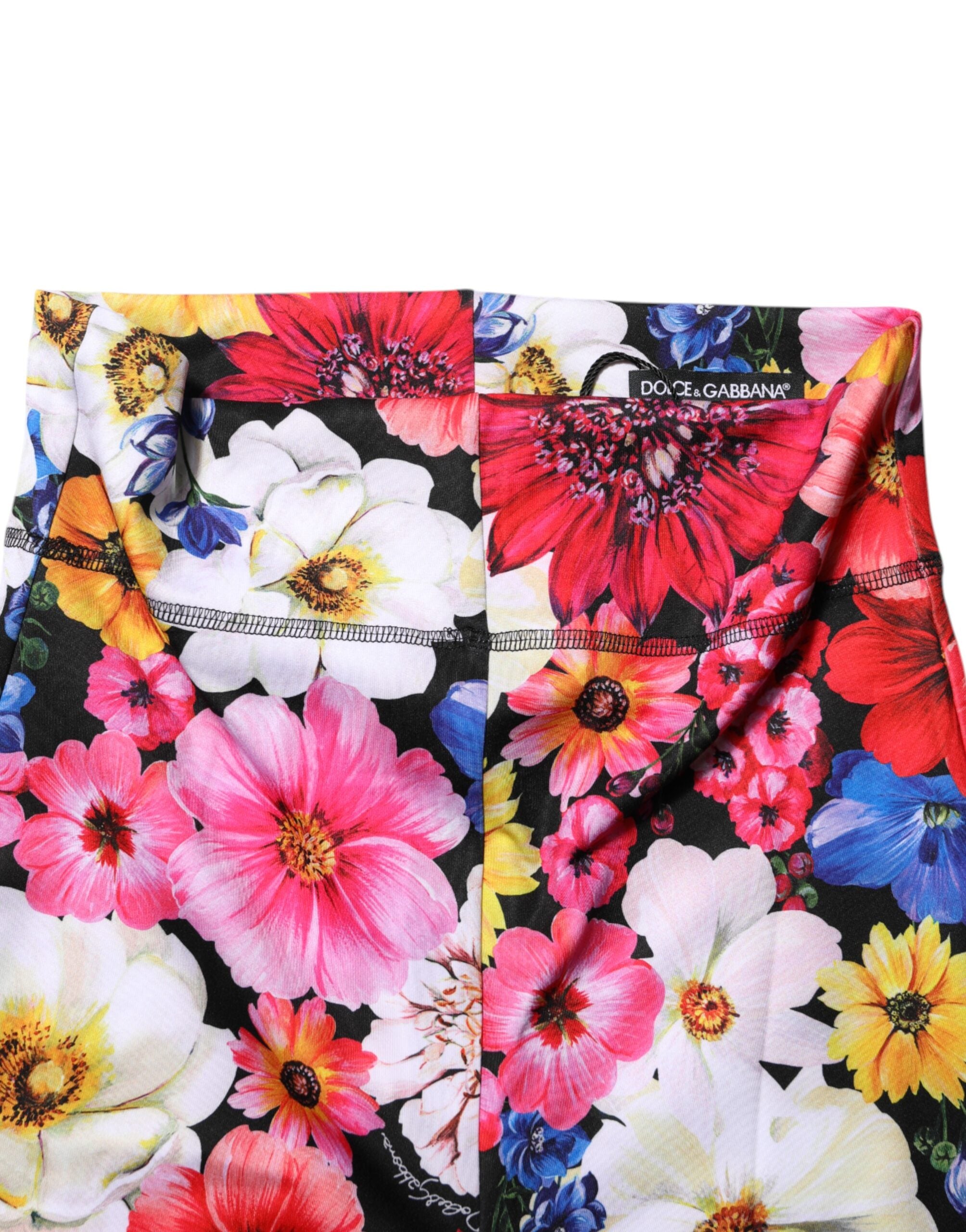 Dolce & Gabbana Multicolor Floral High Waist Leggings Pants