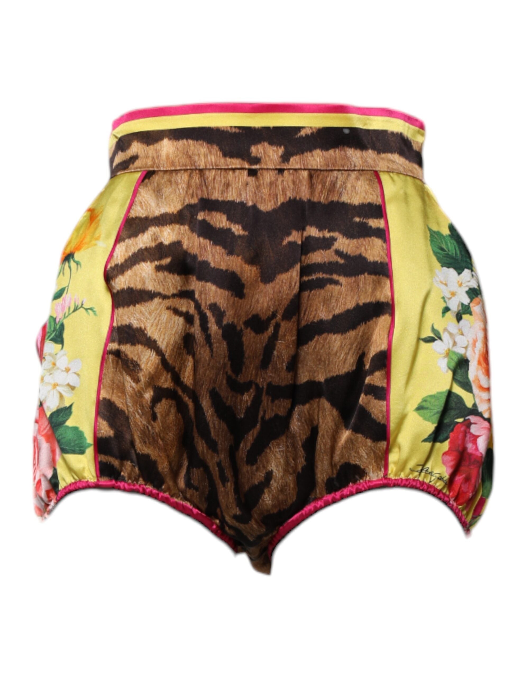 Dolce & Gabbana Multicolor Floral High Waist Hot Pants Shorts