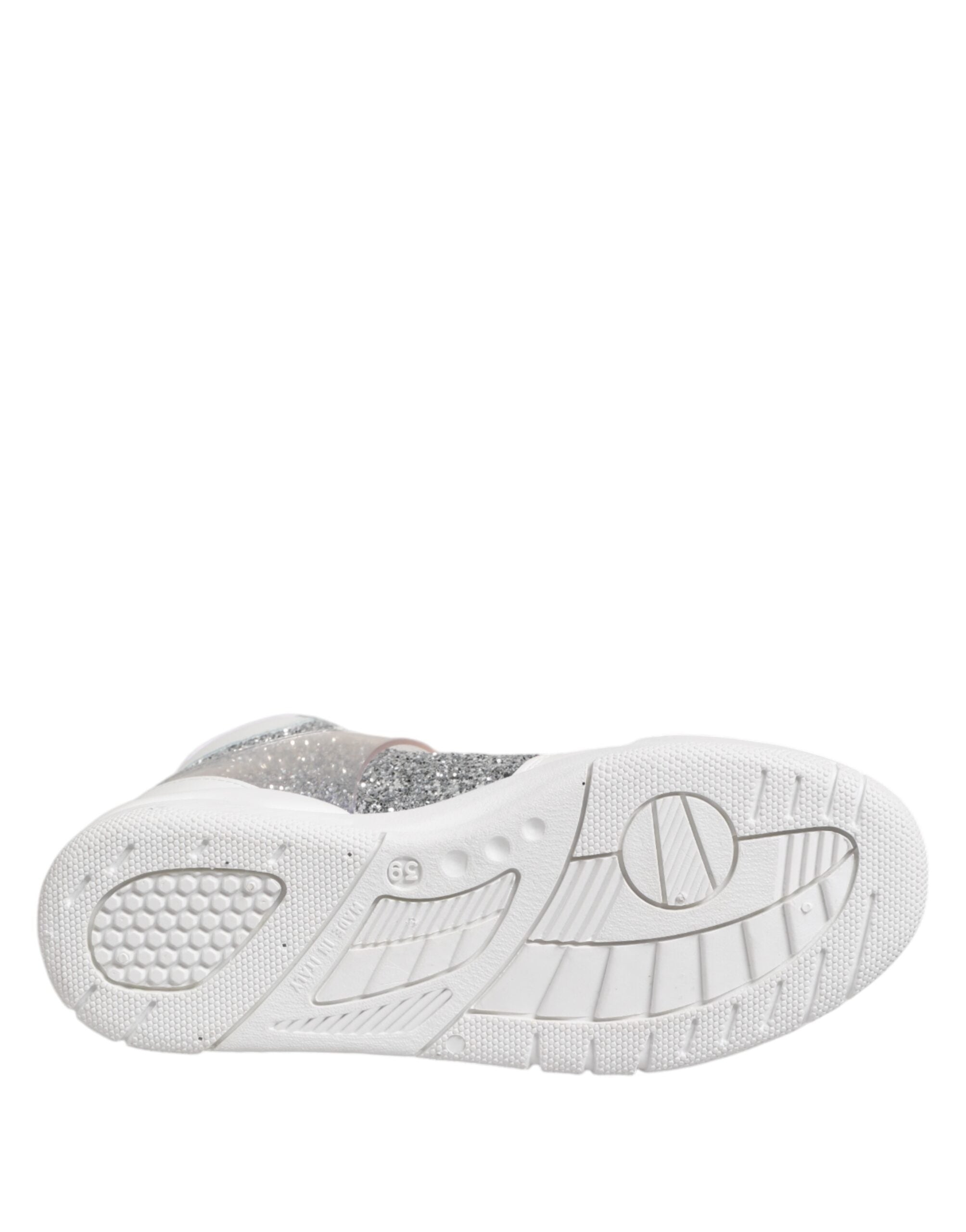 Chiara Ferragni White Silver High Top Women Sneakers Shoes