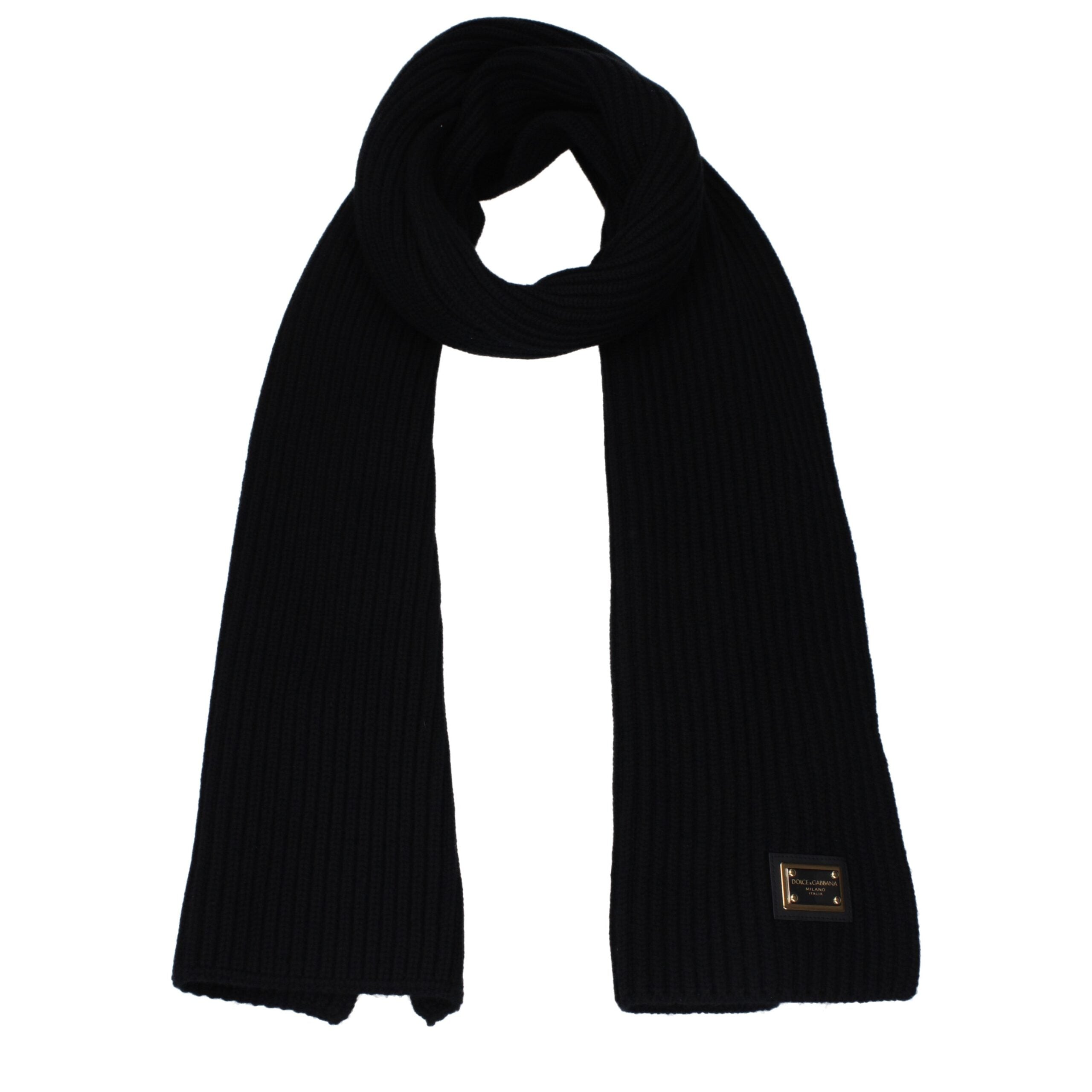 Dolce & Gabbana Black Cashmere Scarf