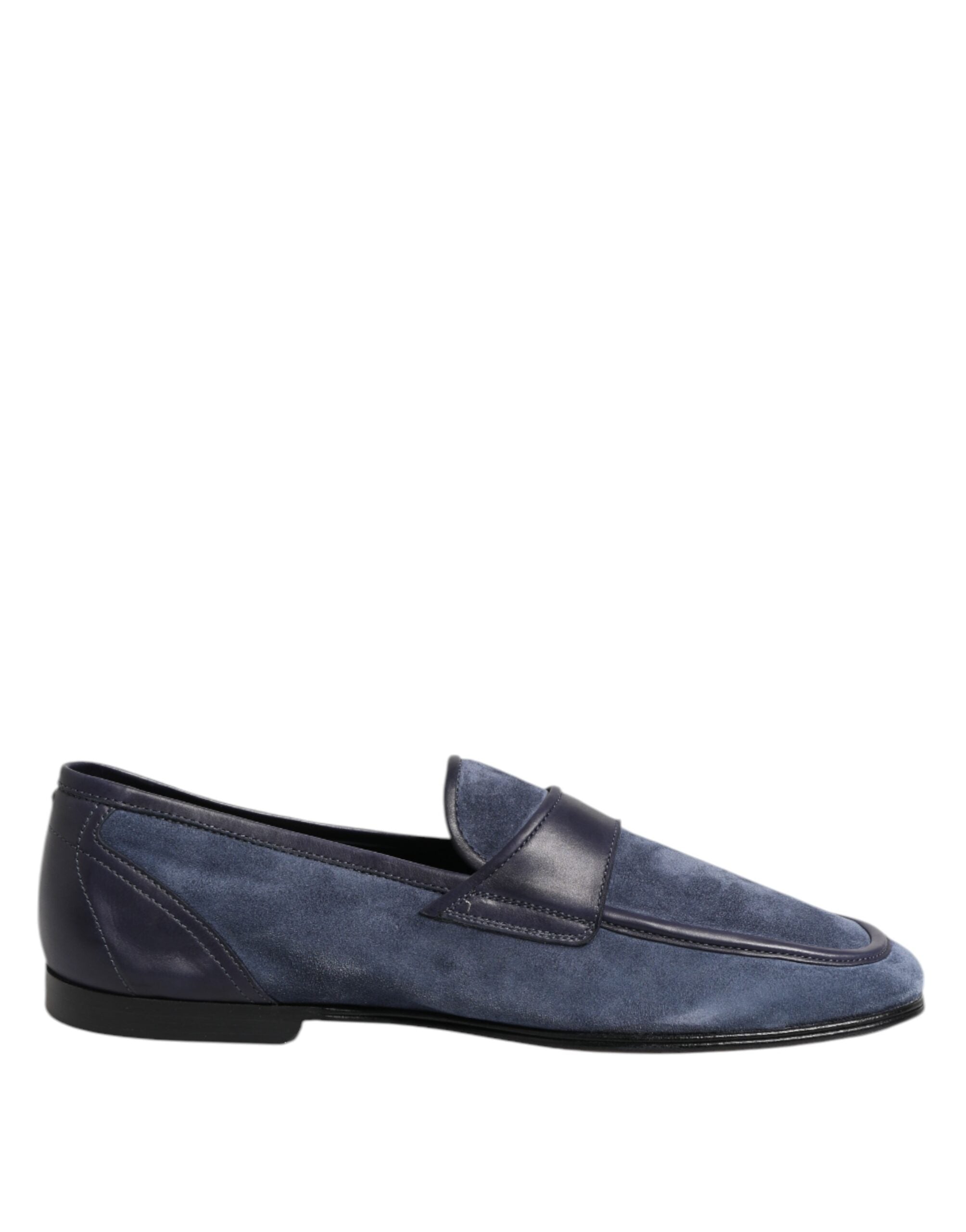 Dolce & Gabbana Blue Suede Leather Loafers Moccasin Shoes