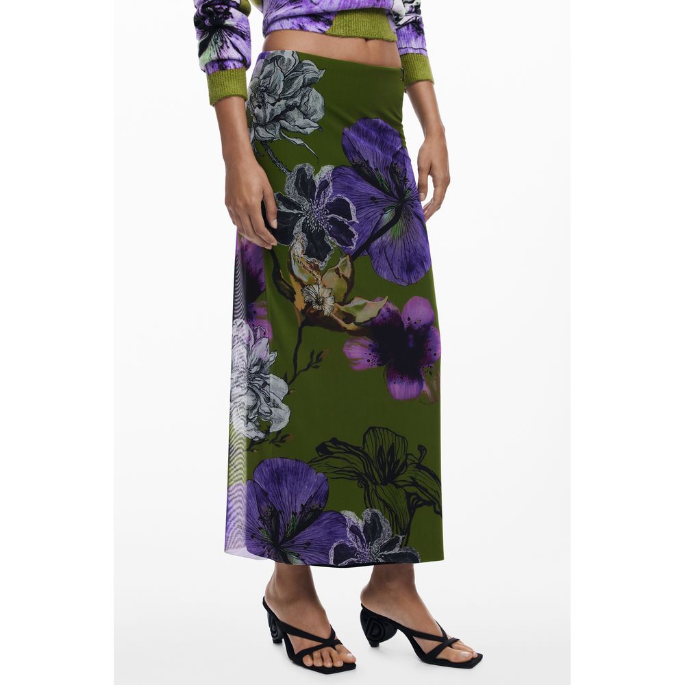 Desigual Verde Polyester Women Skirt with Elastic Waist