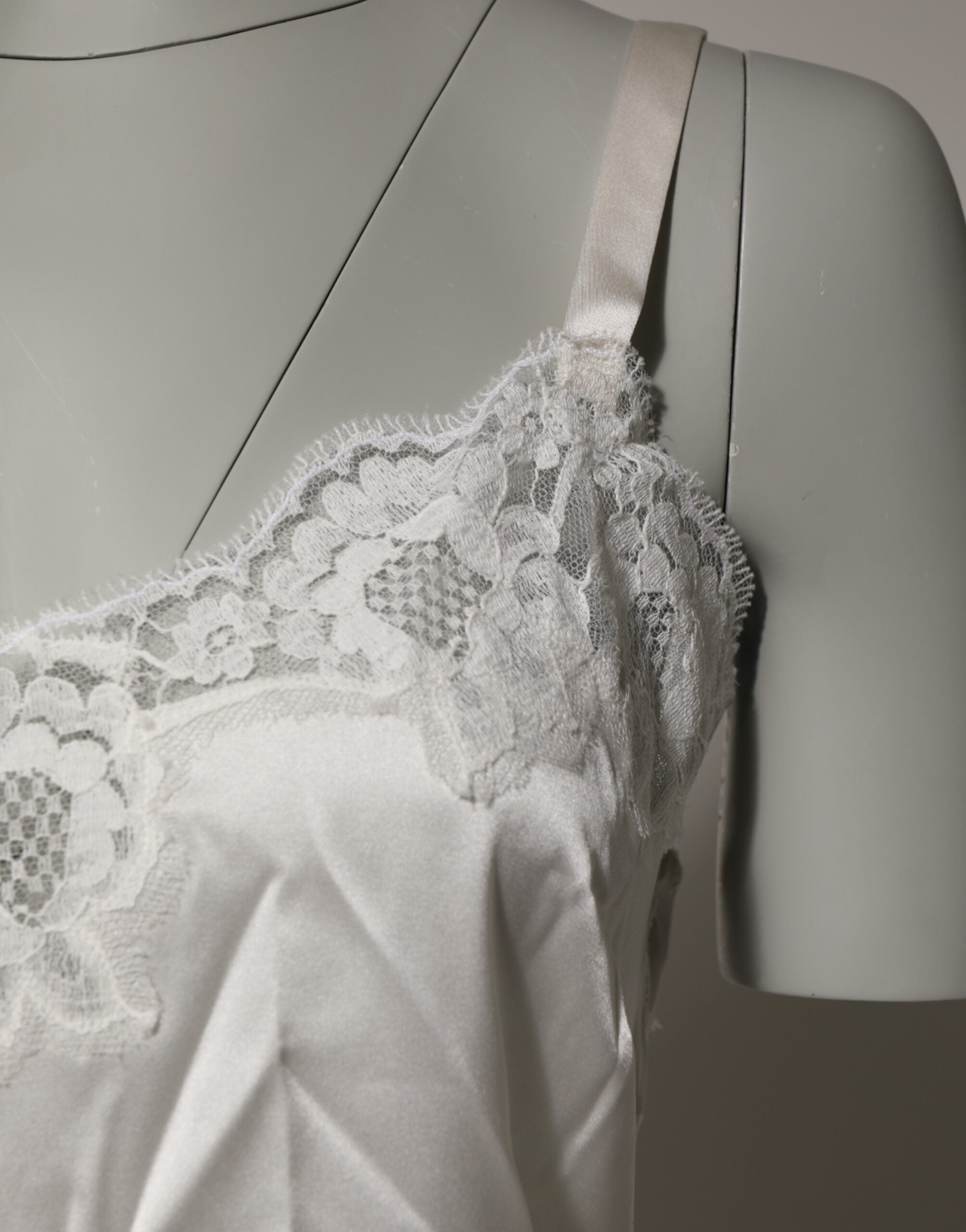 Dolce & Gabbana Off White Floral Lace Tank Lingerie Top Underwear