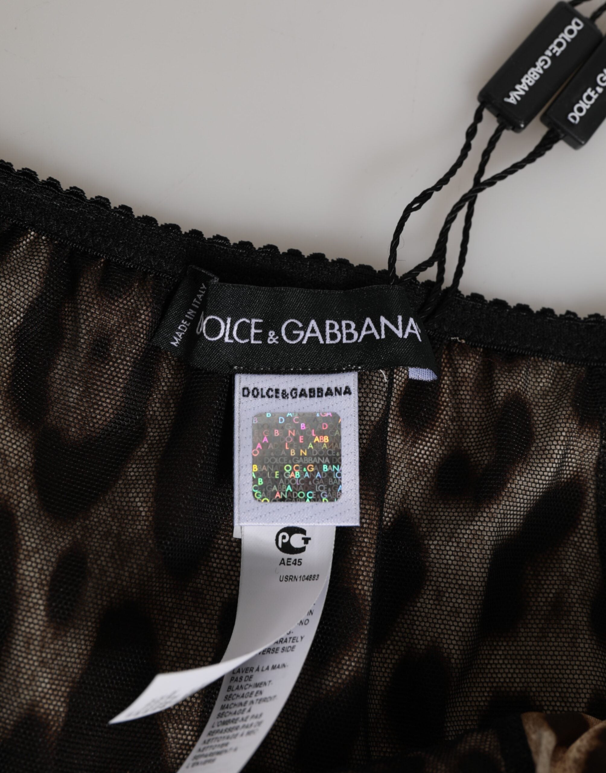 Dolce & Gabbana Brown Leopard Silk Mid Waist Panty Underwear