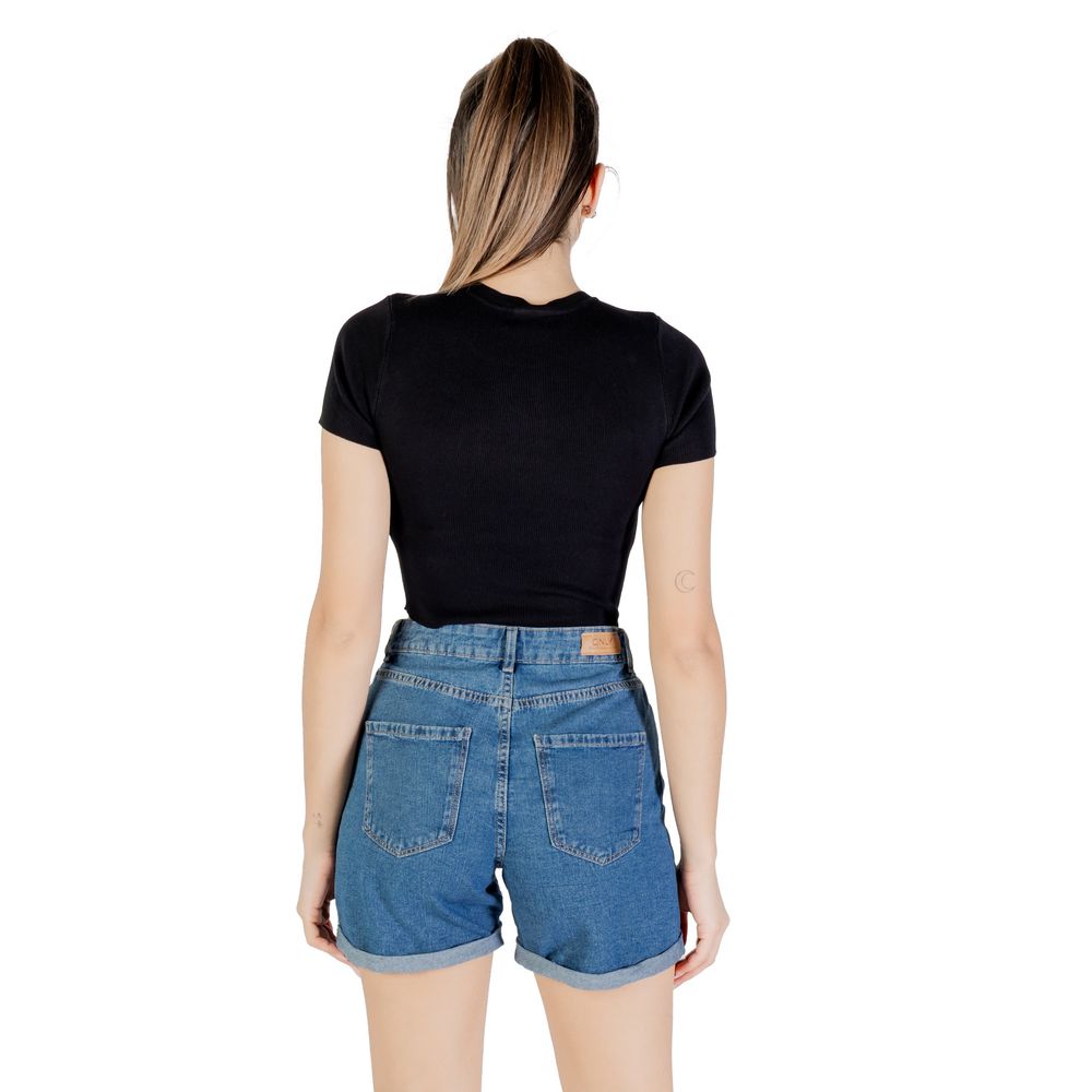 Jacqueline De Yong Black Viscose T-Shirt