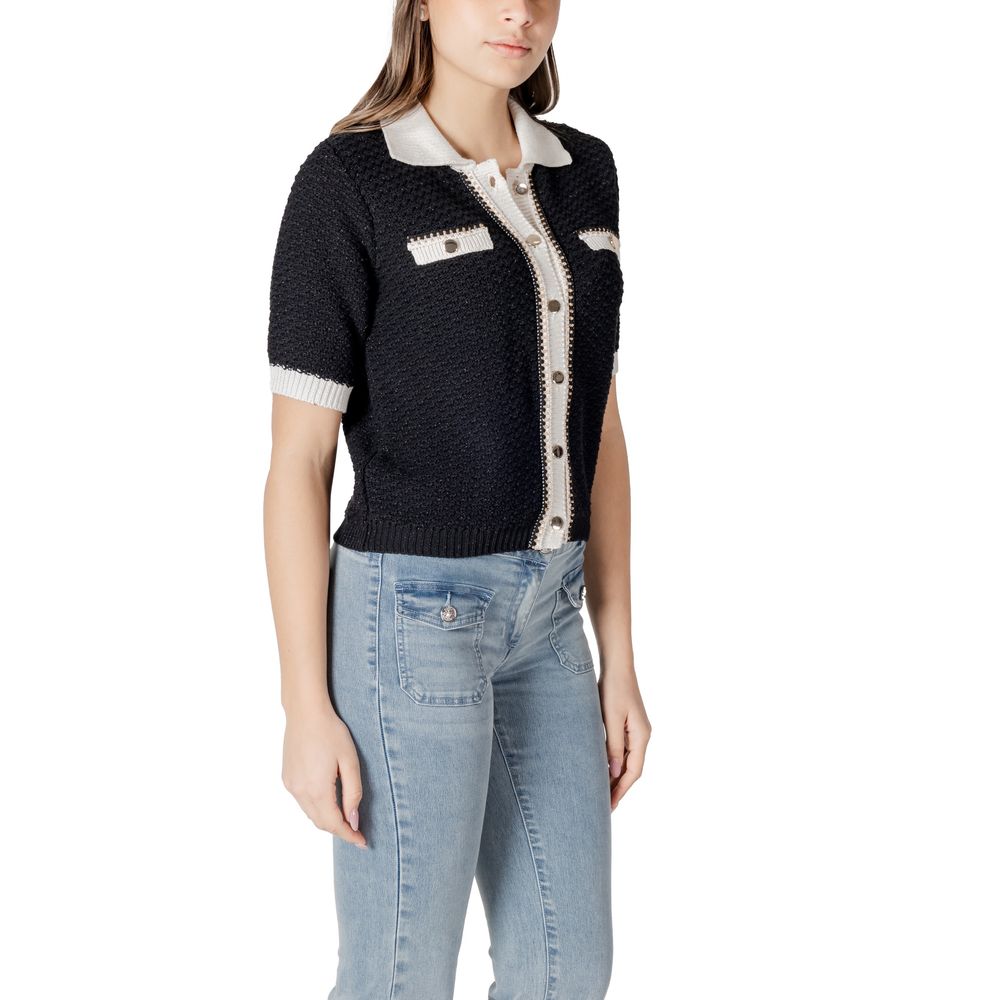 Morgan De Toi Black Recycled Cotton Shortsleeve Shirt