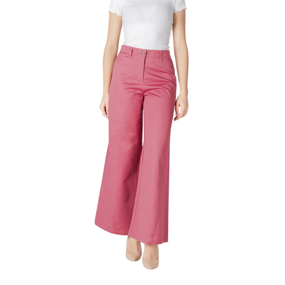 ICHI Pink Cotton Casual Pants