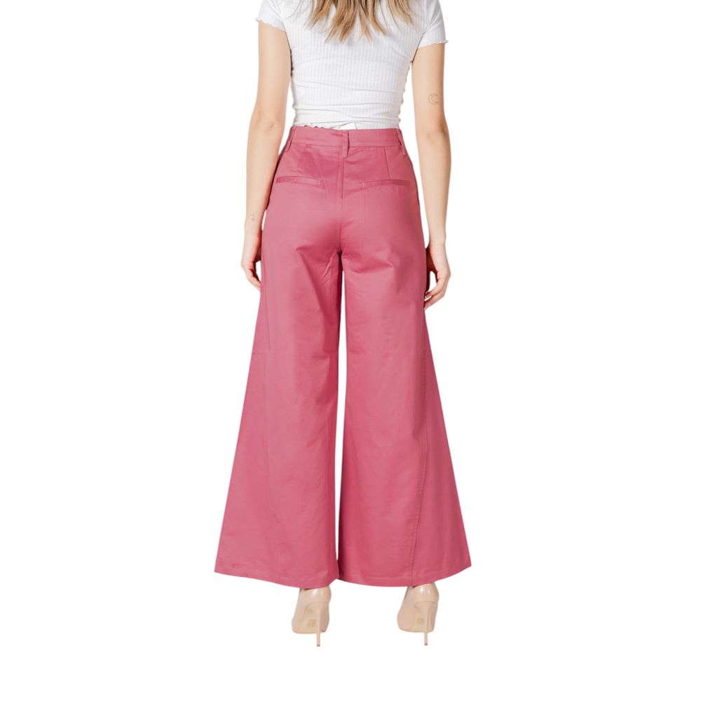 ICHI Pink Cotton Casual Pants
