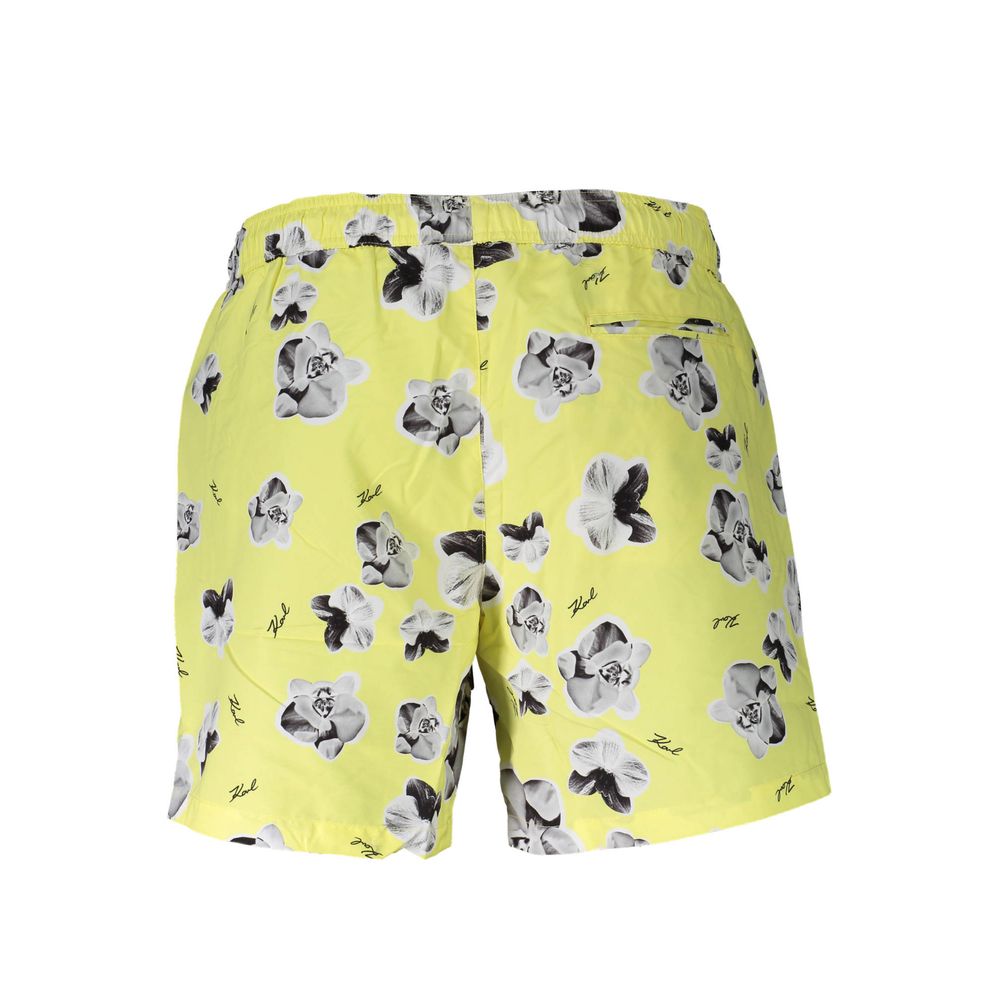 Karl Lagerfeld Yellow Polyester Men Swim Boxer