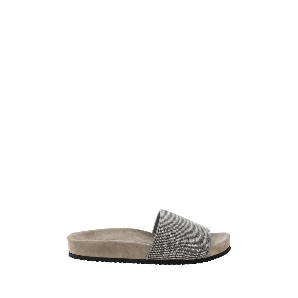 Brunello Cucinelli Brown Fabric Sandals